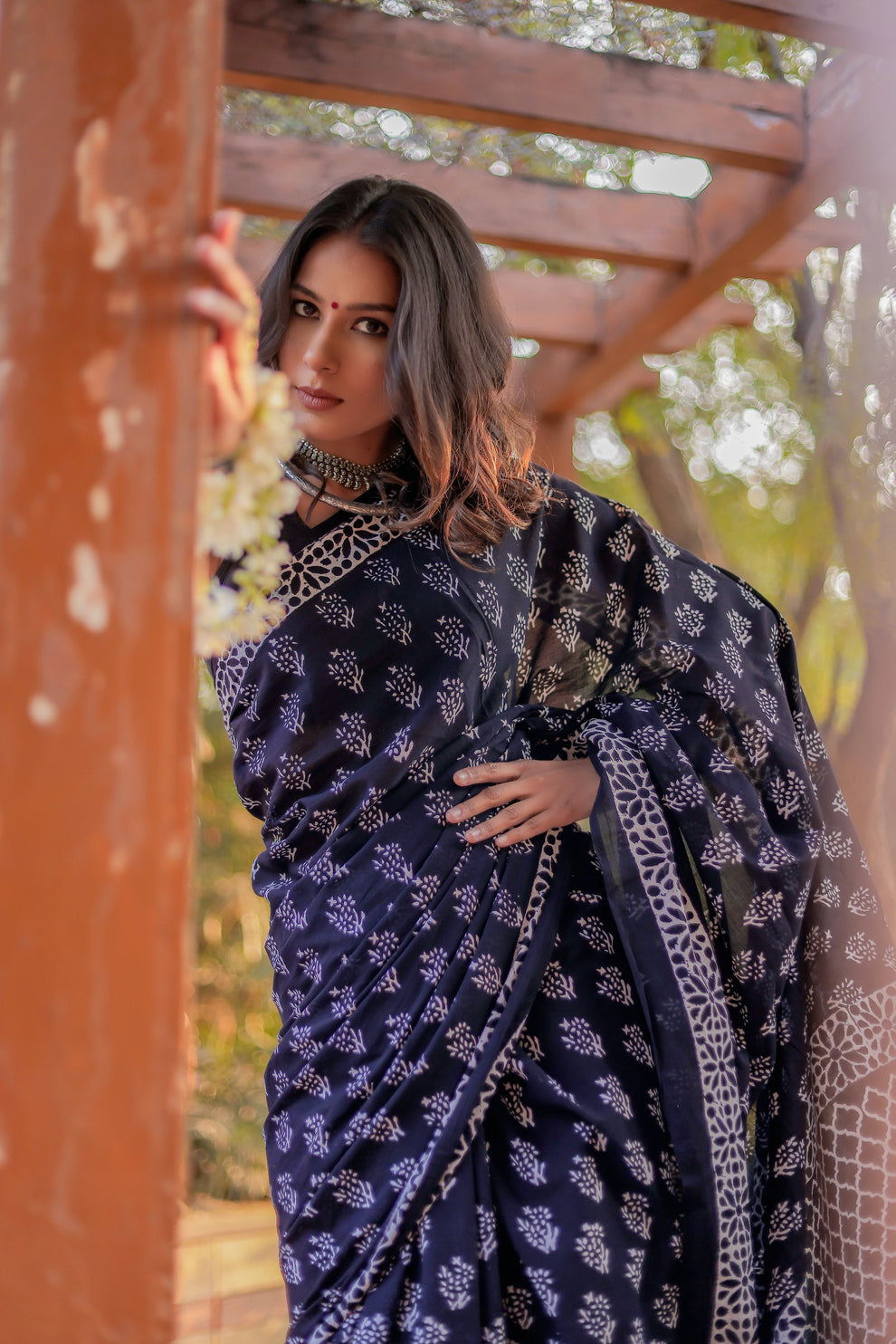 One Minute Ready To Wear Blue Color Elegant Cotton Saree