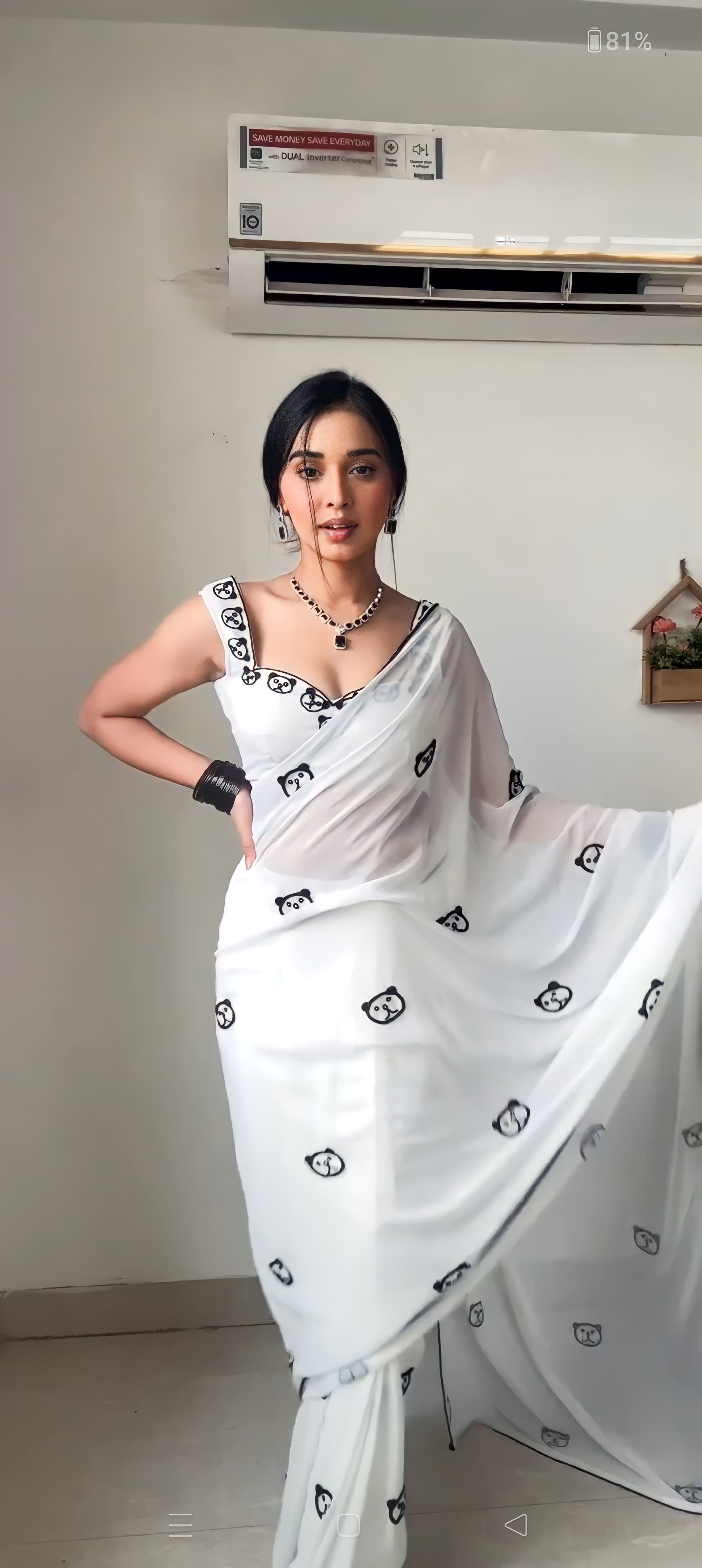 One Minute Ready To Wear Classic Allure White Saree