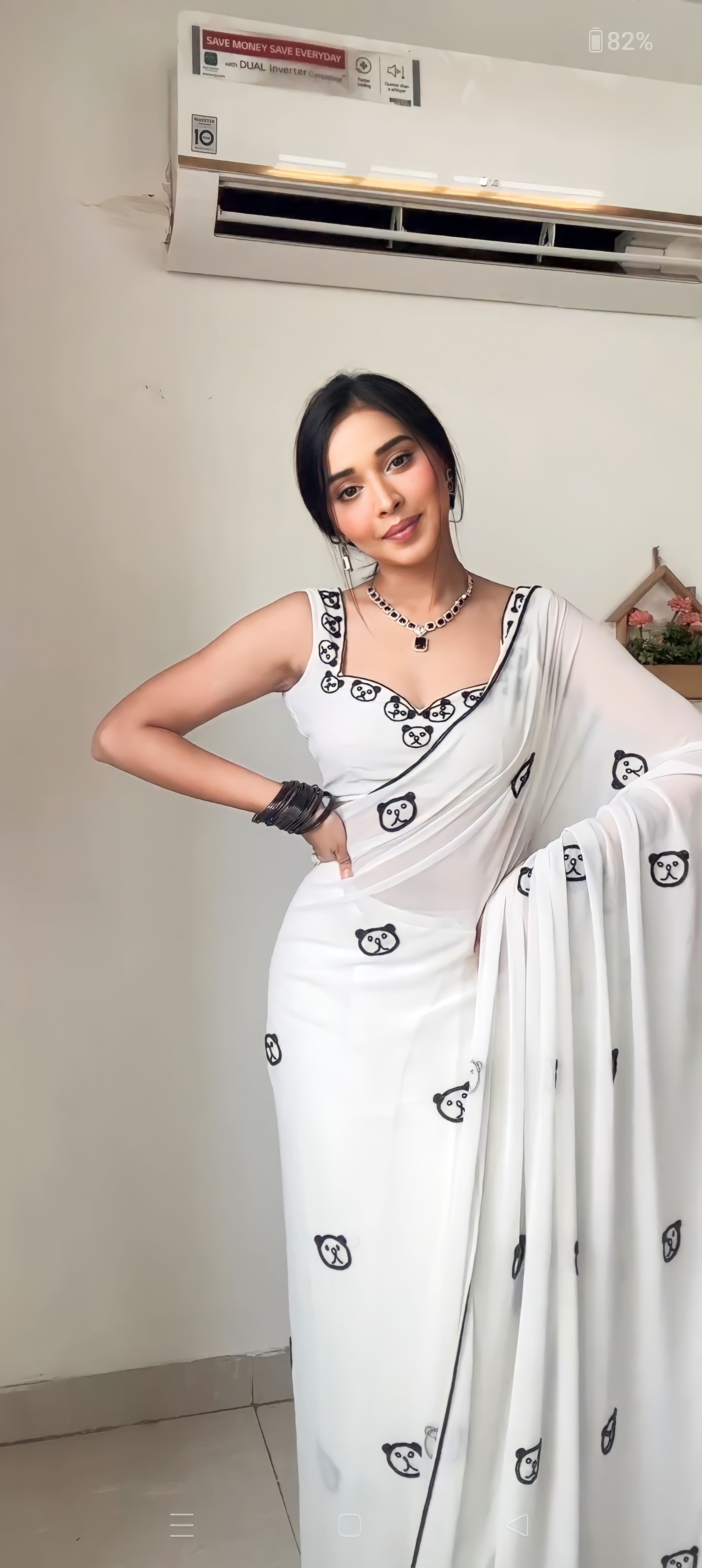One Minute Ready To Wear Classic Allure White Saree