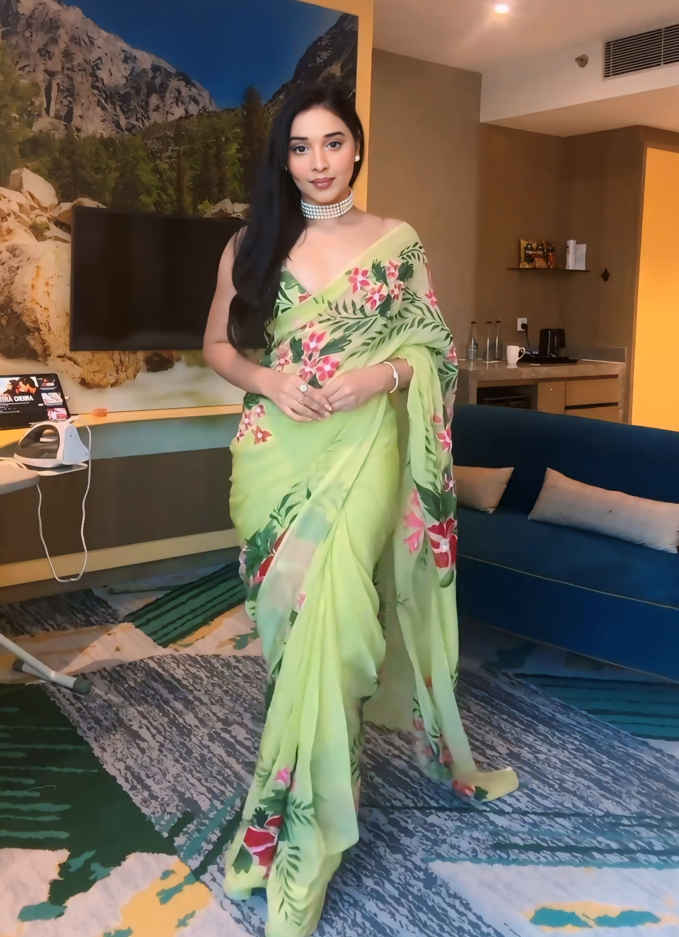 One Minute Ready To Wear Nature's Embrace Saree