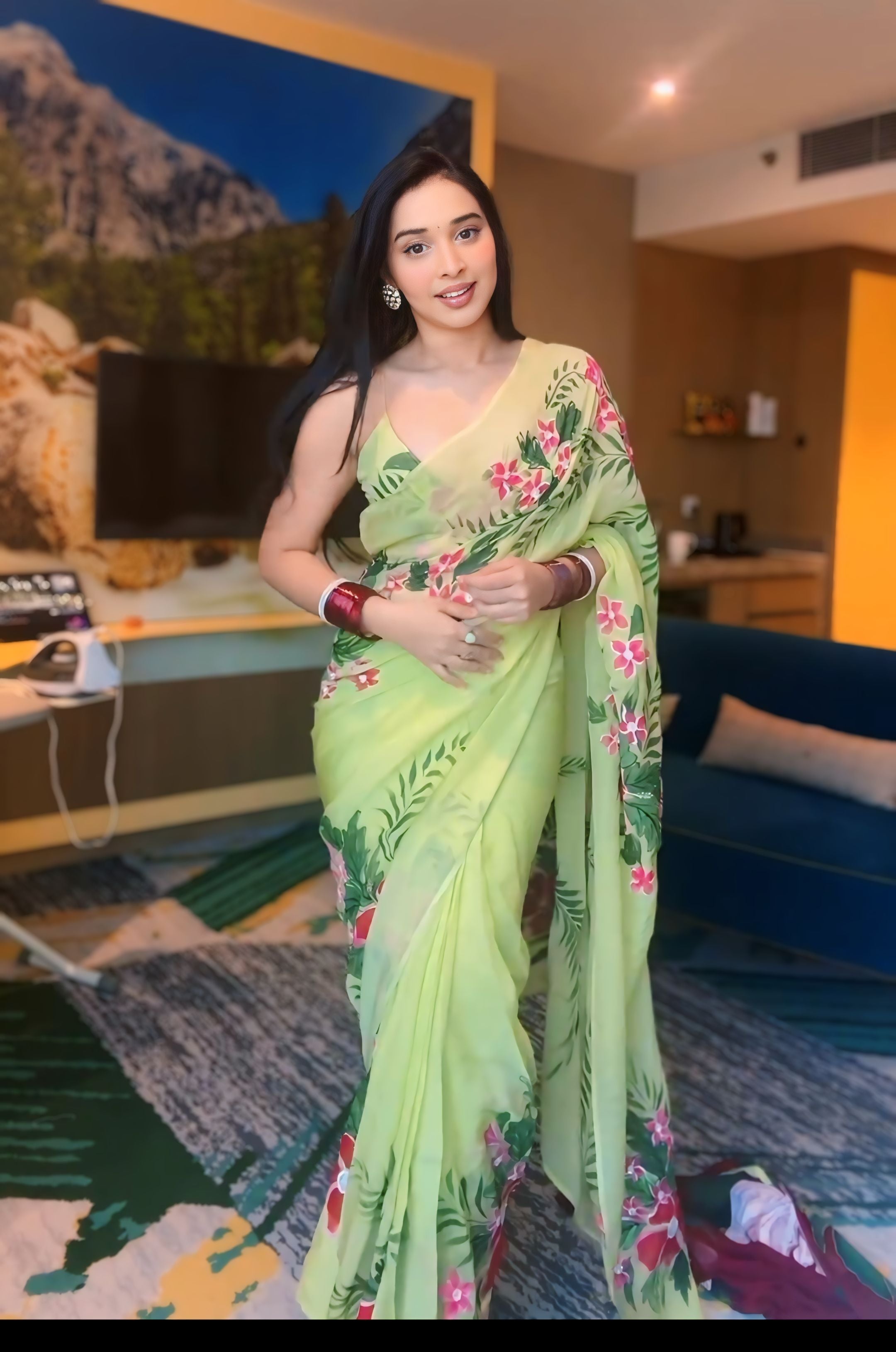 One Minute Ready To Wear Nature's Embrace Saree