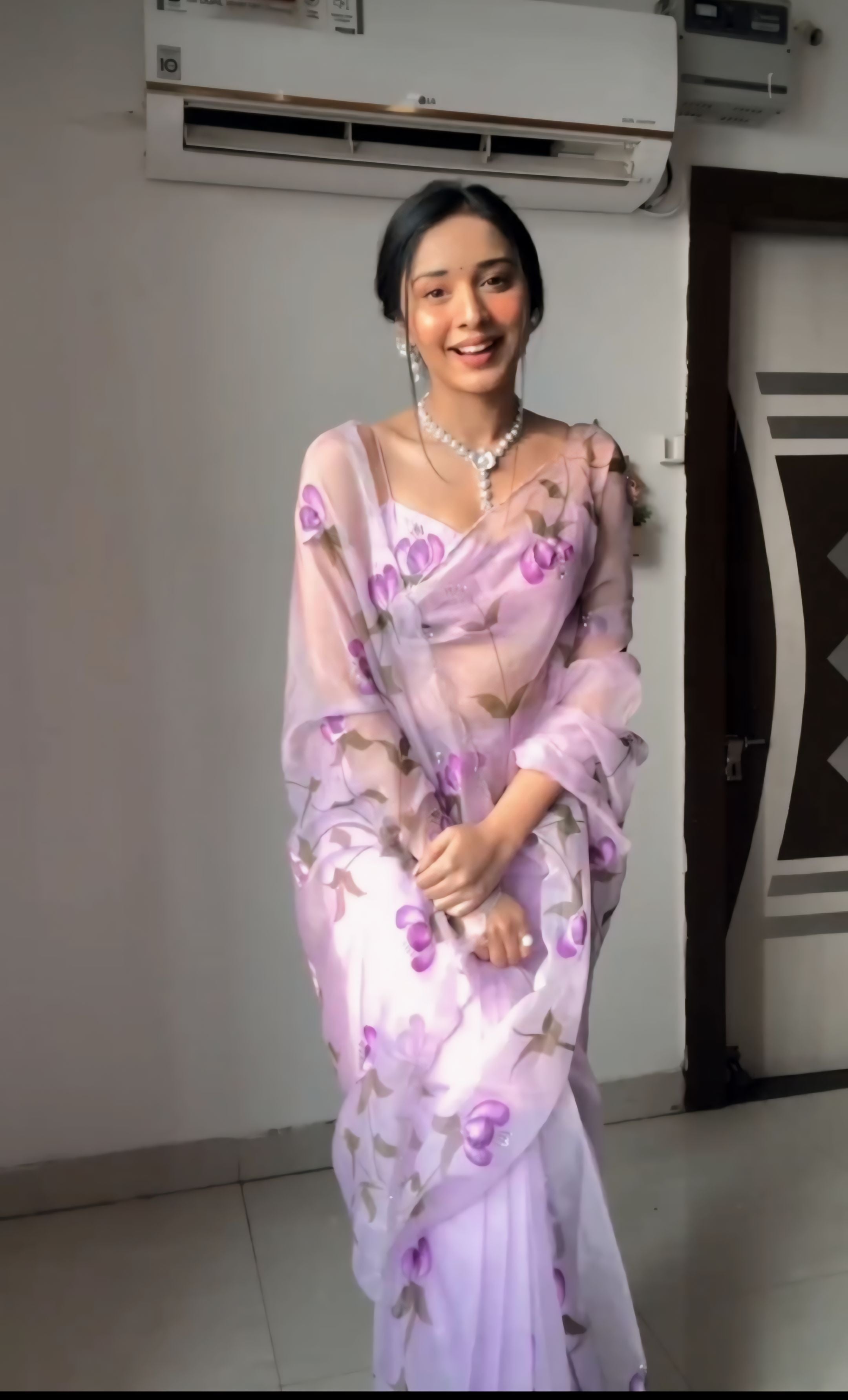 One Minute Ready To Wear Majestic Purple Drapery Saree