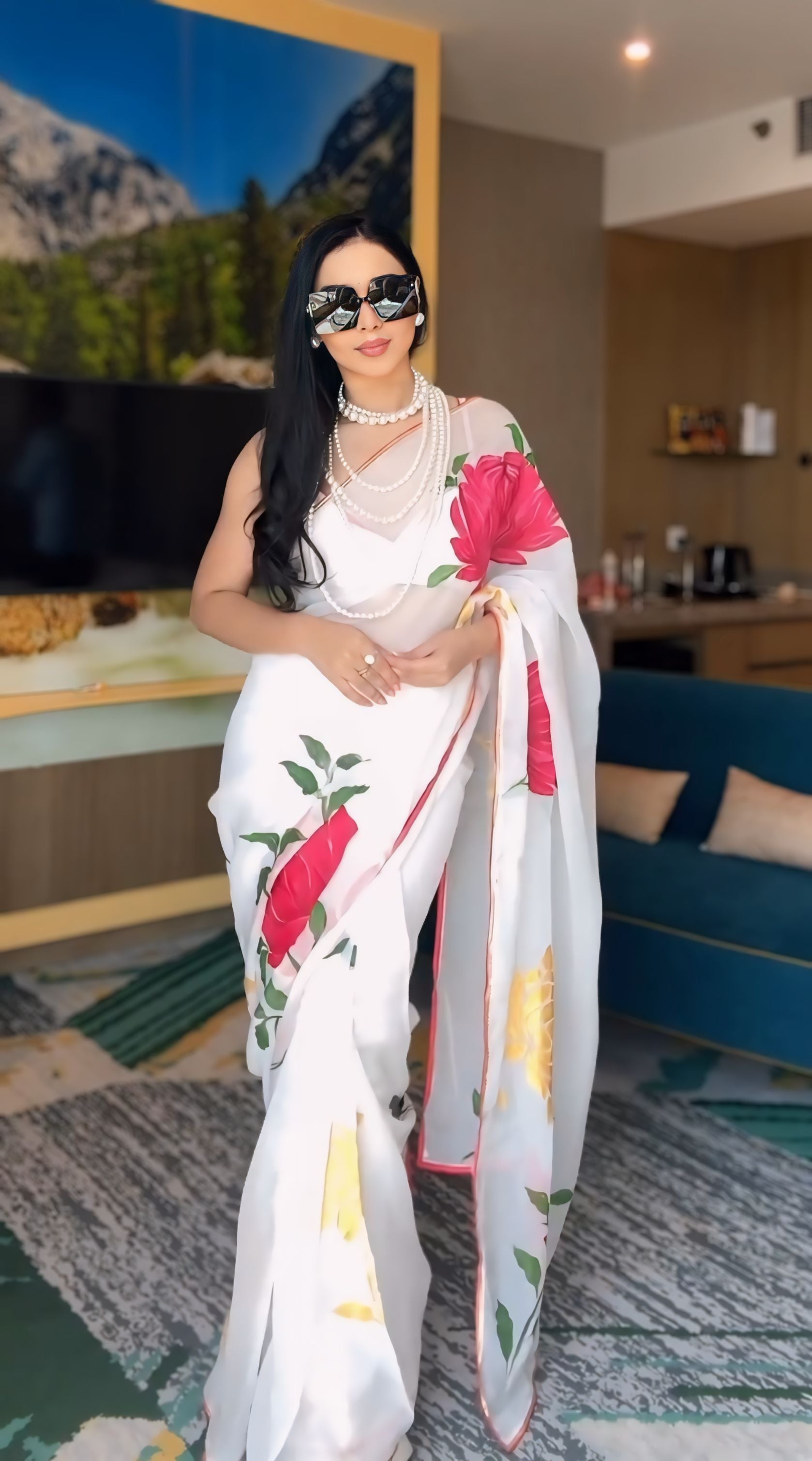 One Minute Ready To Wear Floral Elegance Beauty Saree