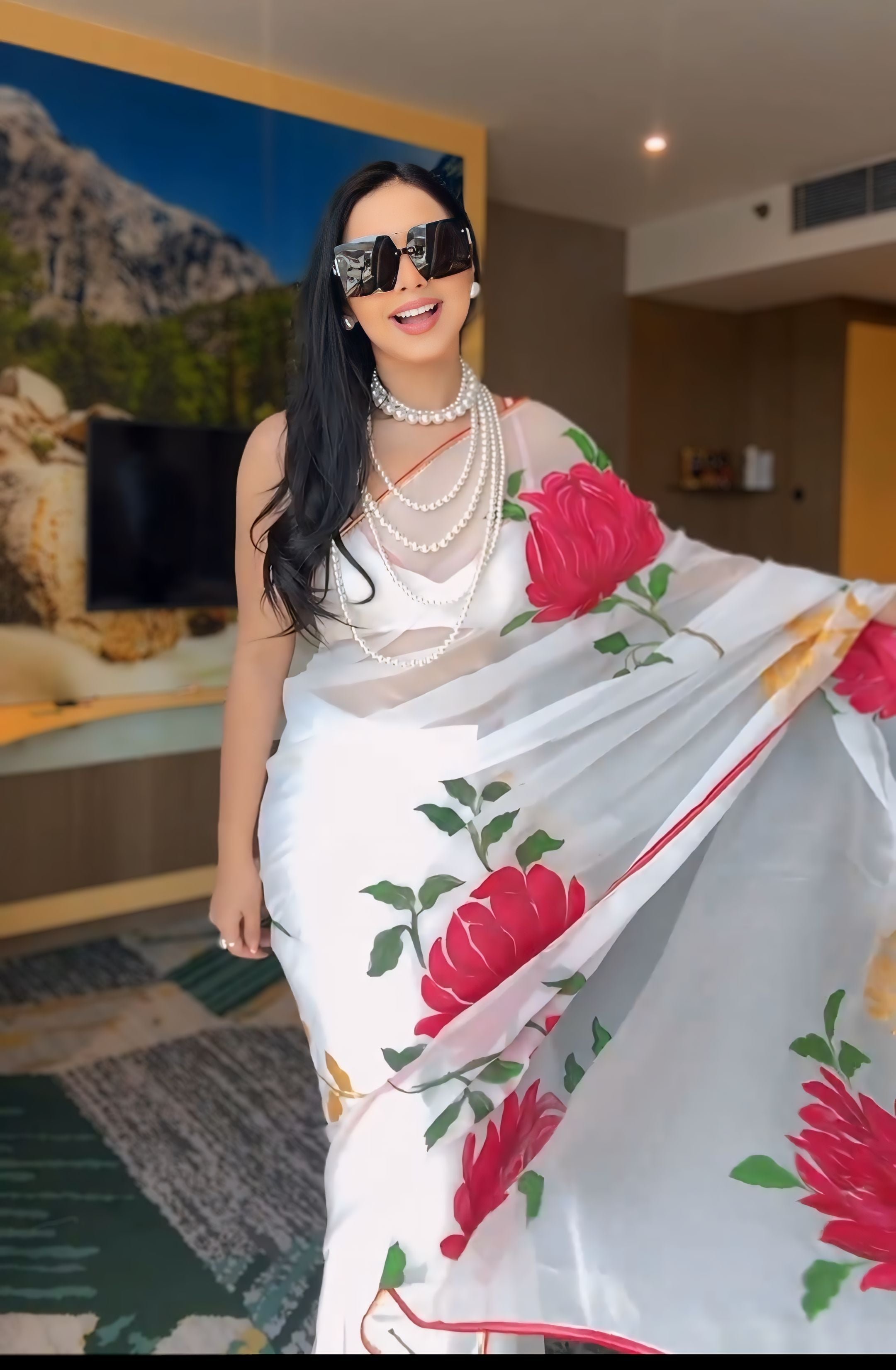 One Minute Ready To Wear Floral Elegance Beauty Saree