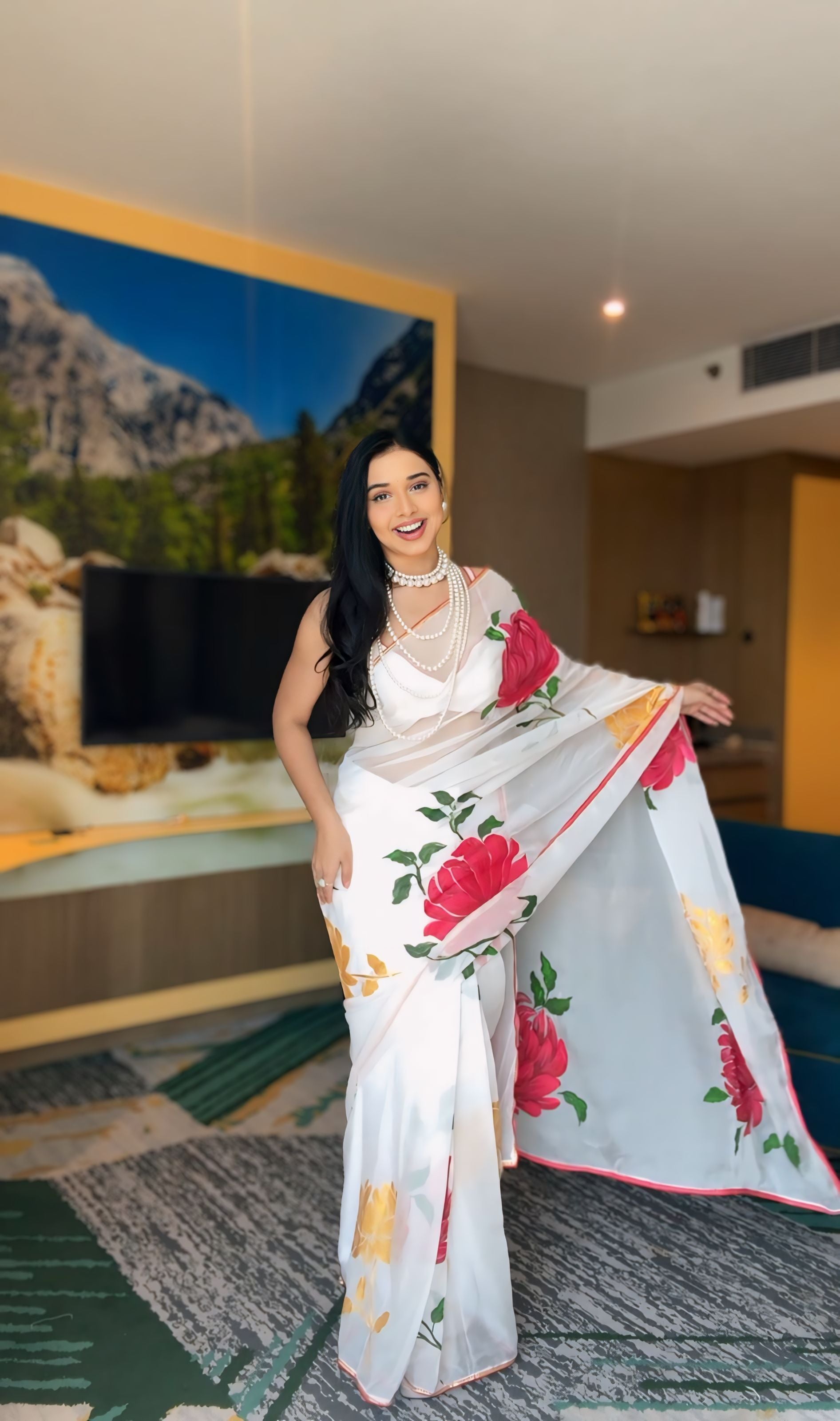 One Minute Ready To Wear Floral Elegance Beauty Saree