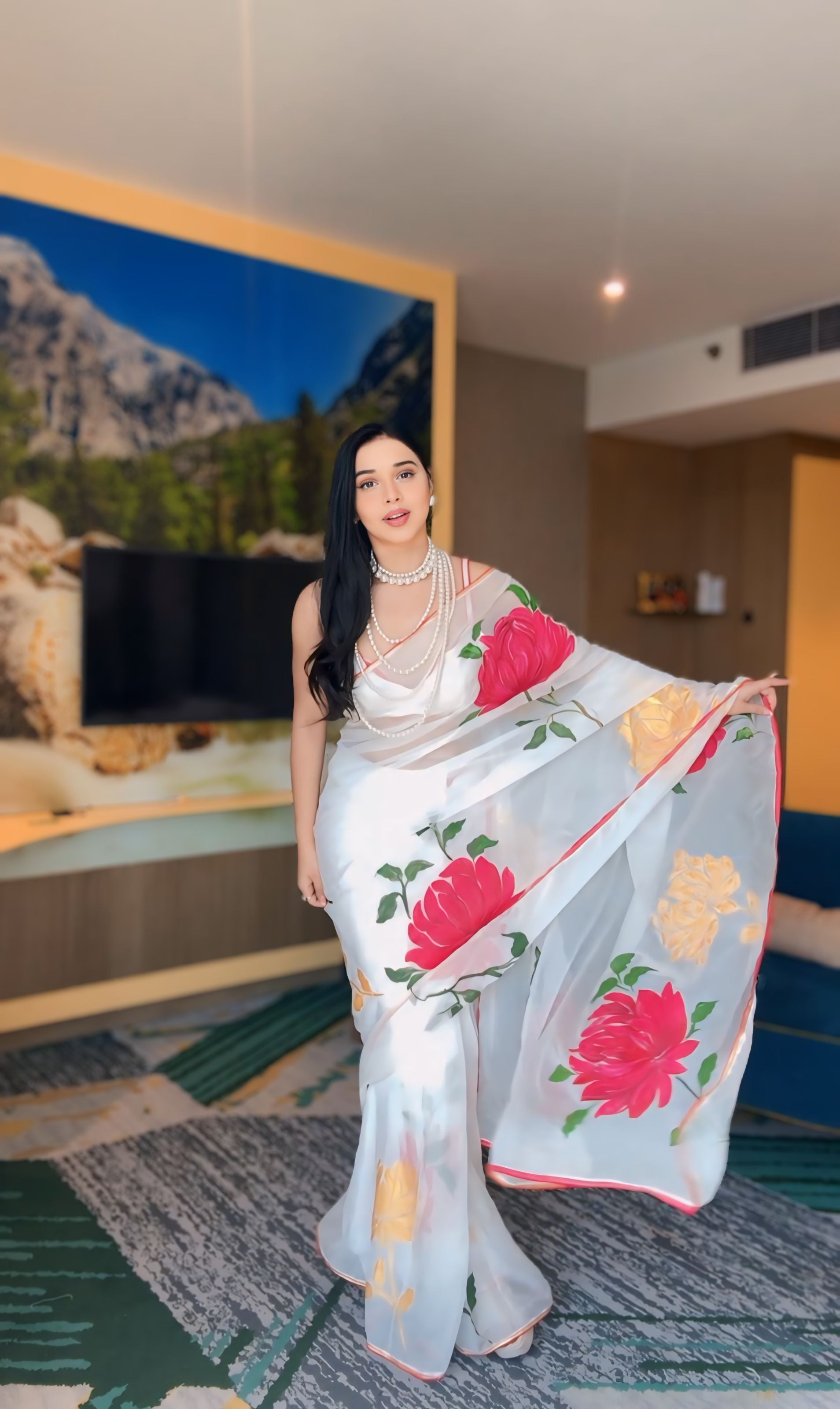 One Minute Ready To Wear Floral Elegance Beauty Saree