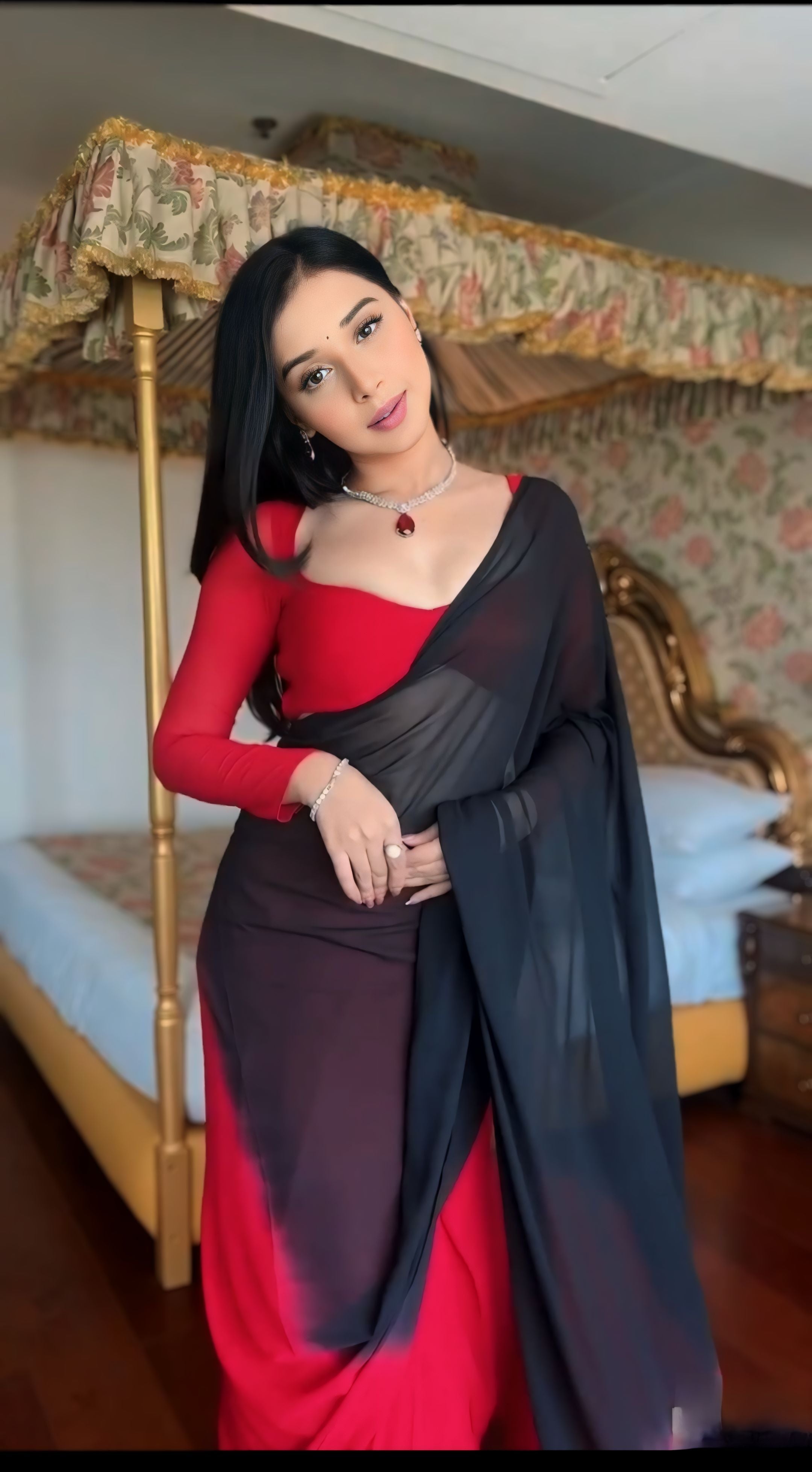 One Minute Ready To Wear Crimson Elegance Drapery Saree