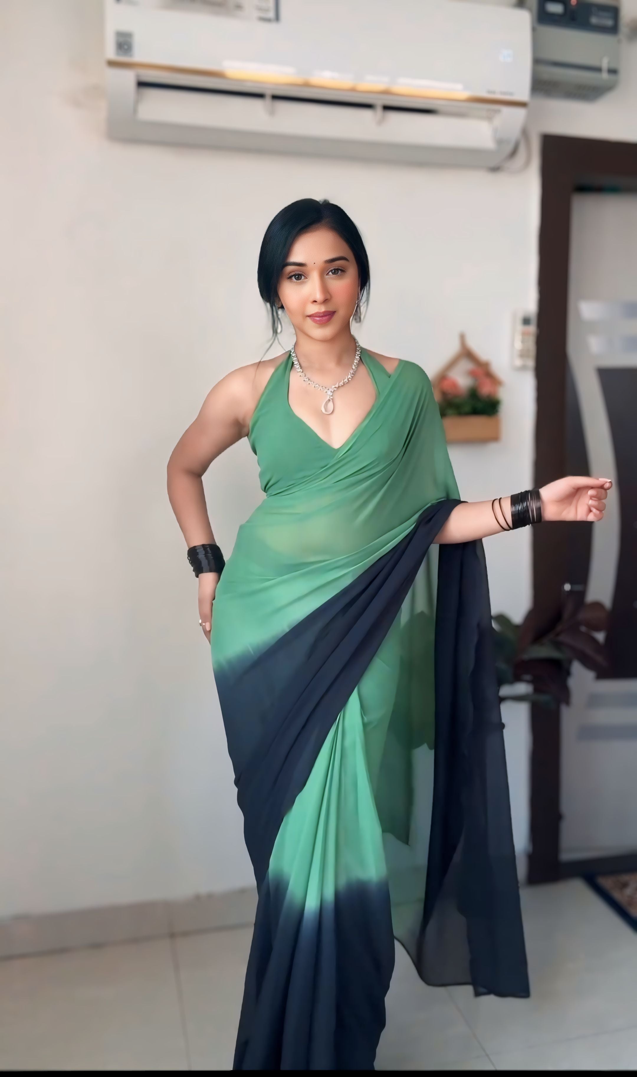 One Minute Ready To Wear Ethereal Beauty Verdant Allure Saree