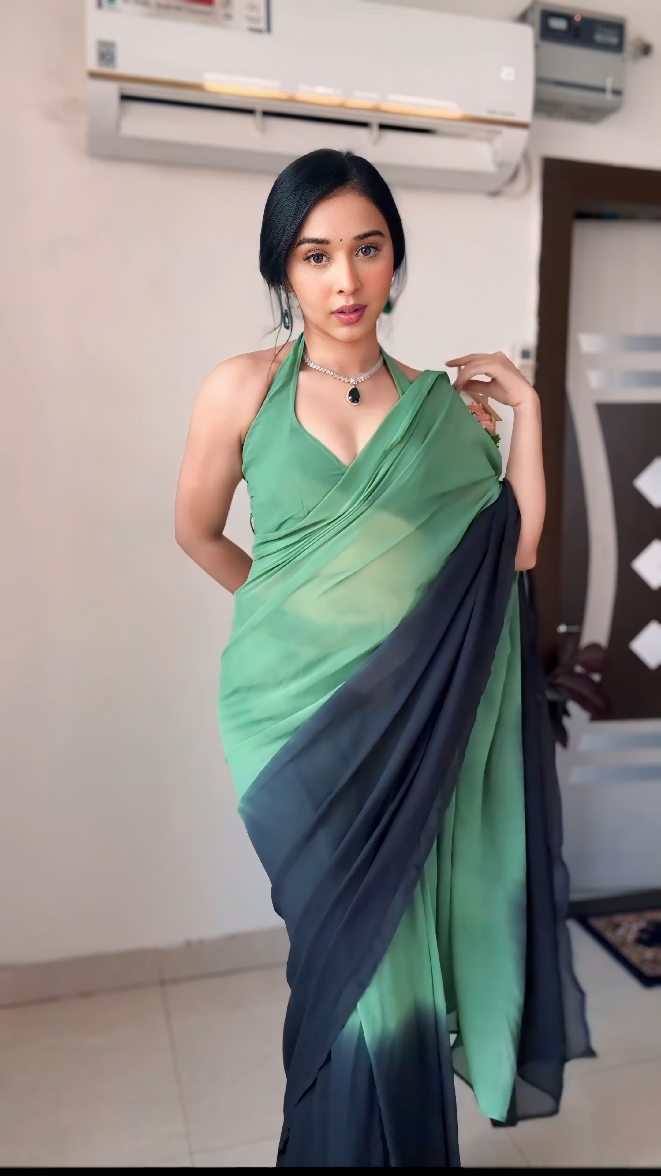 One Minute Ready To Wear Ethereal Beauty Verdant Allure Saree
