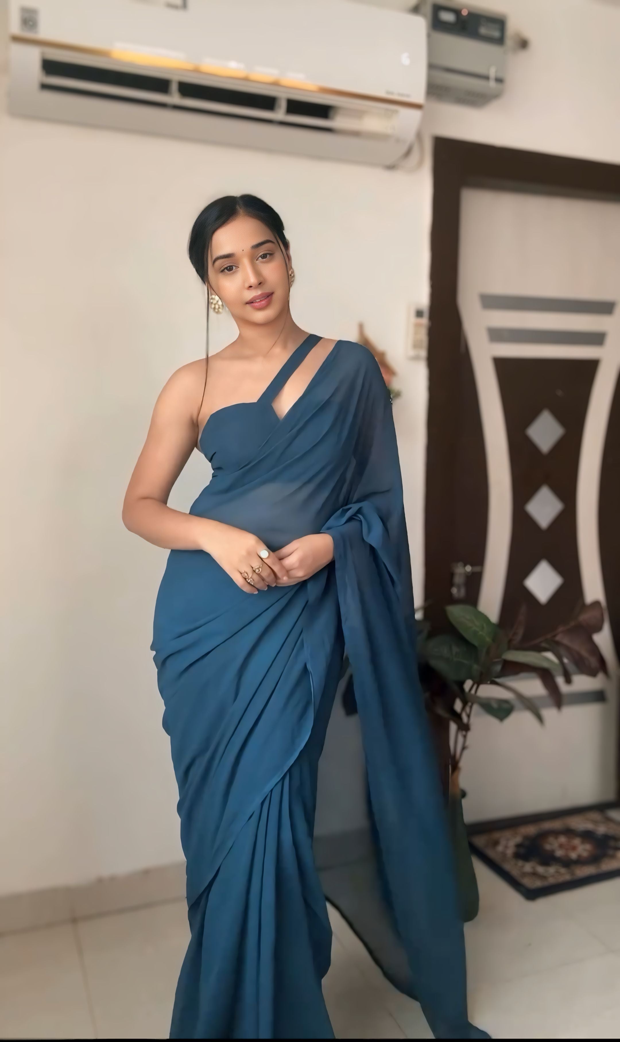 One Minute Ready To Wear Pure Georgette Silk Elegant Embrace Saree