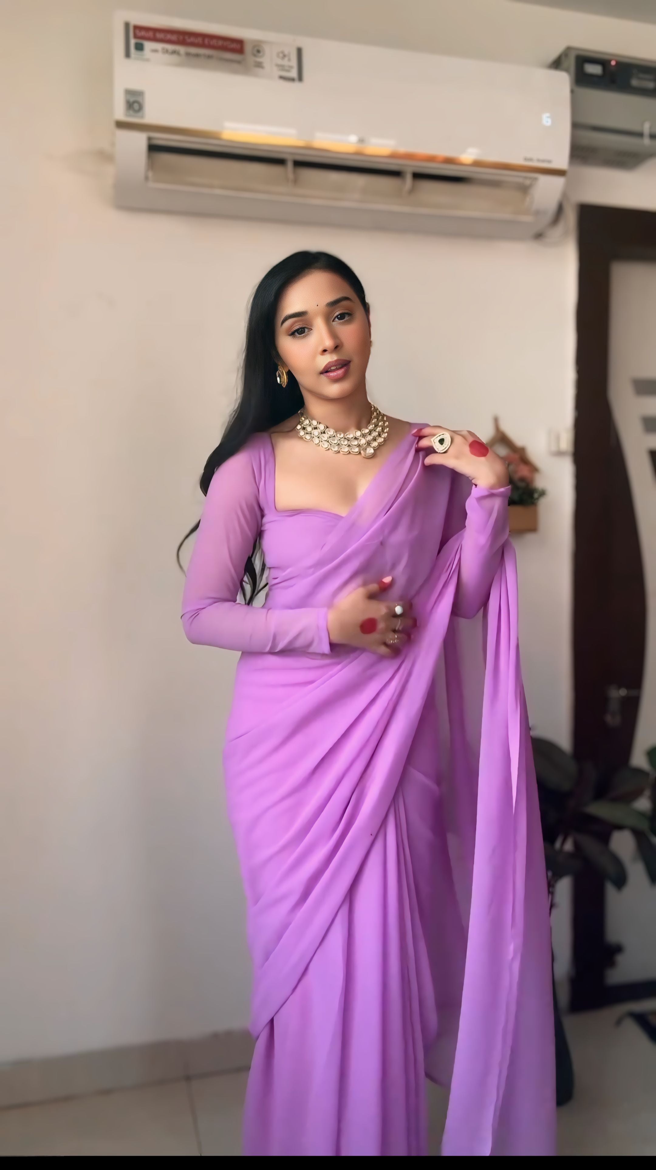 One Minute Ready To Wear Pure Georgette Silk Elegant Embrace Saree