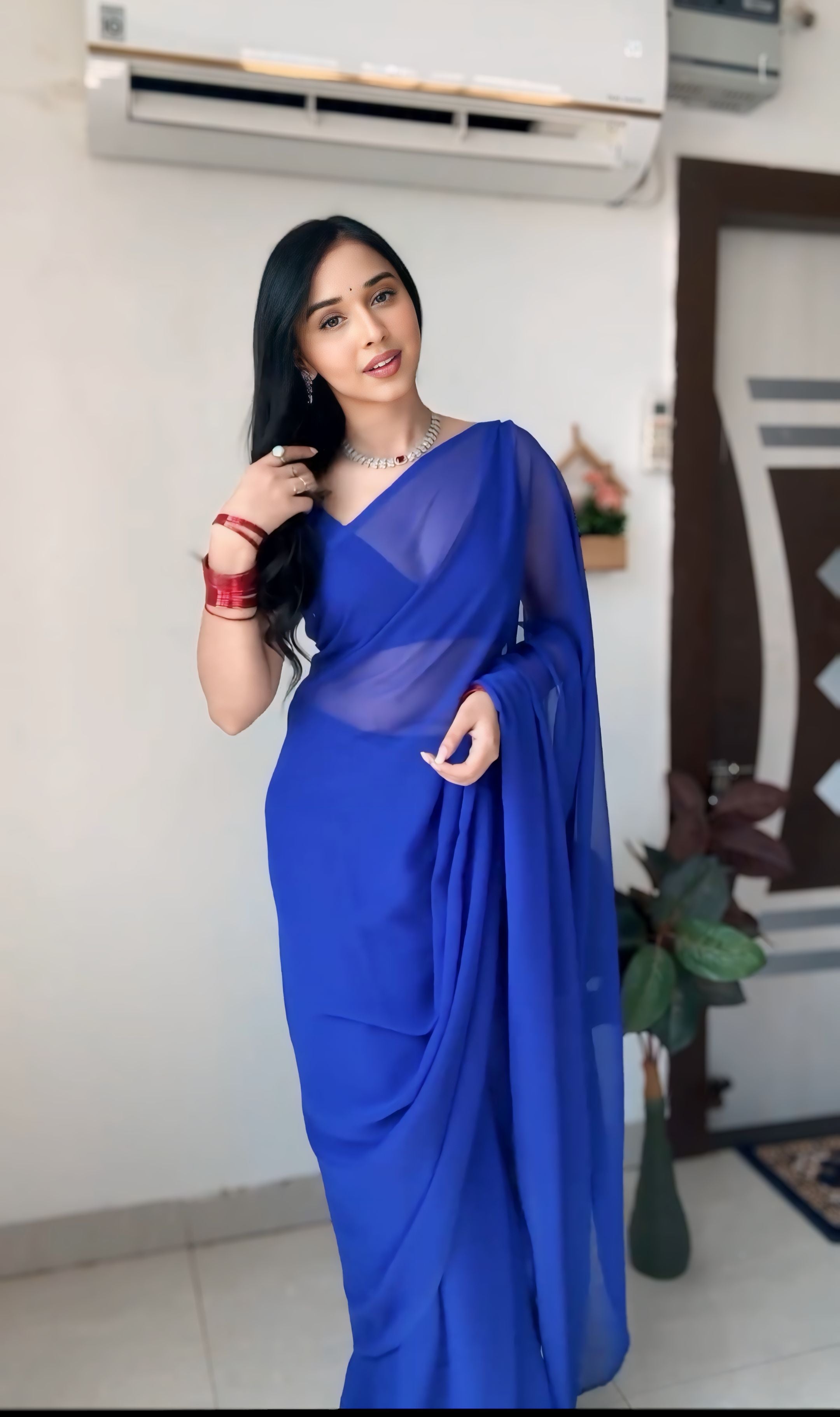 One Minute Ready To Wear Pure Georgette Silk Elegant Embrace Saree