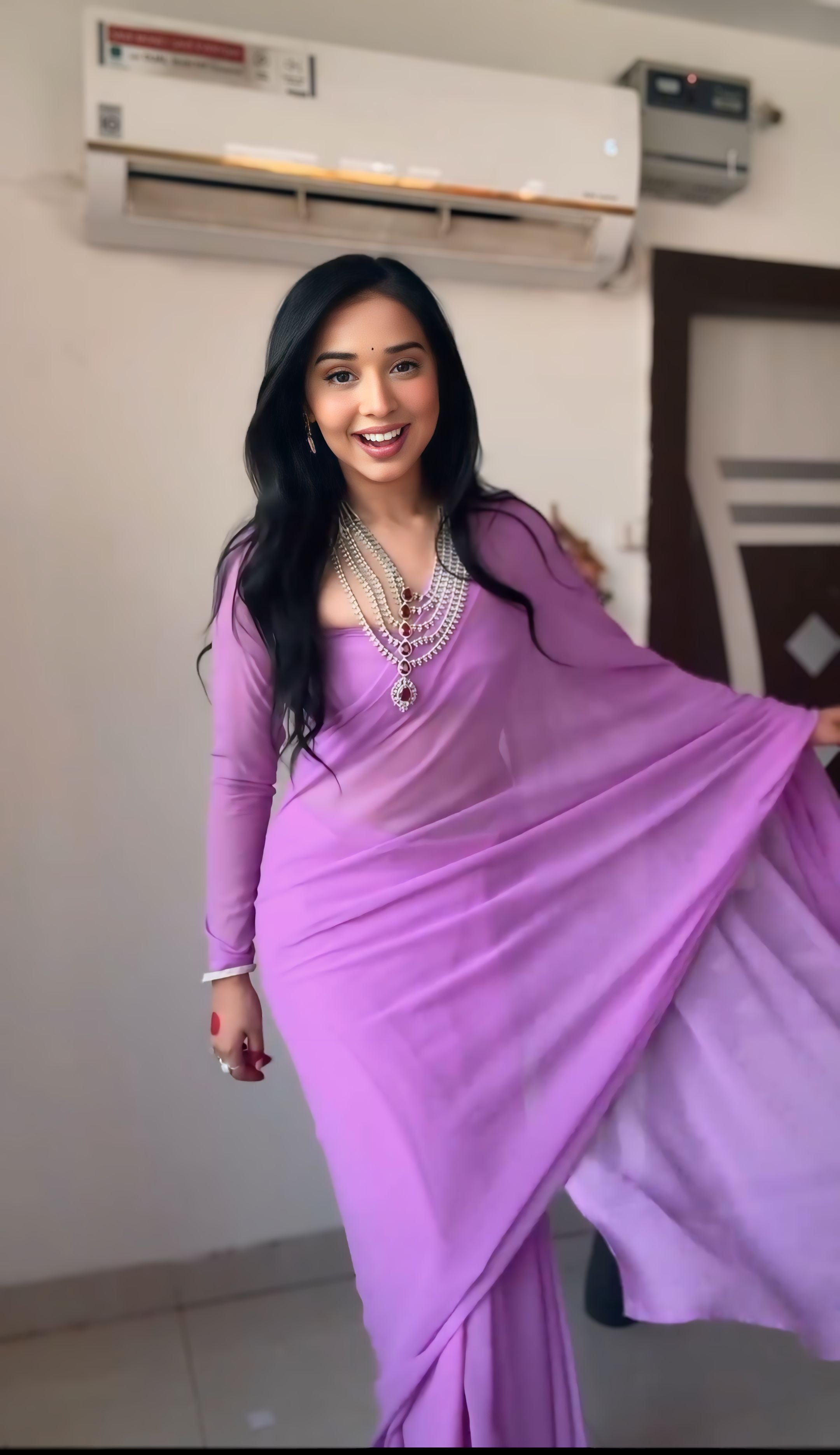 One Minute Ready To Wear Pure Georgette Silk Elegant Embrace Saree