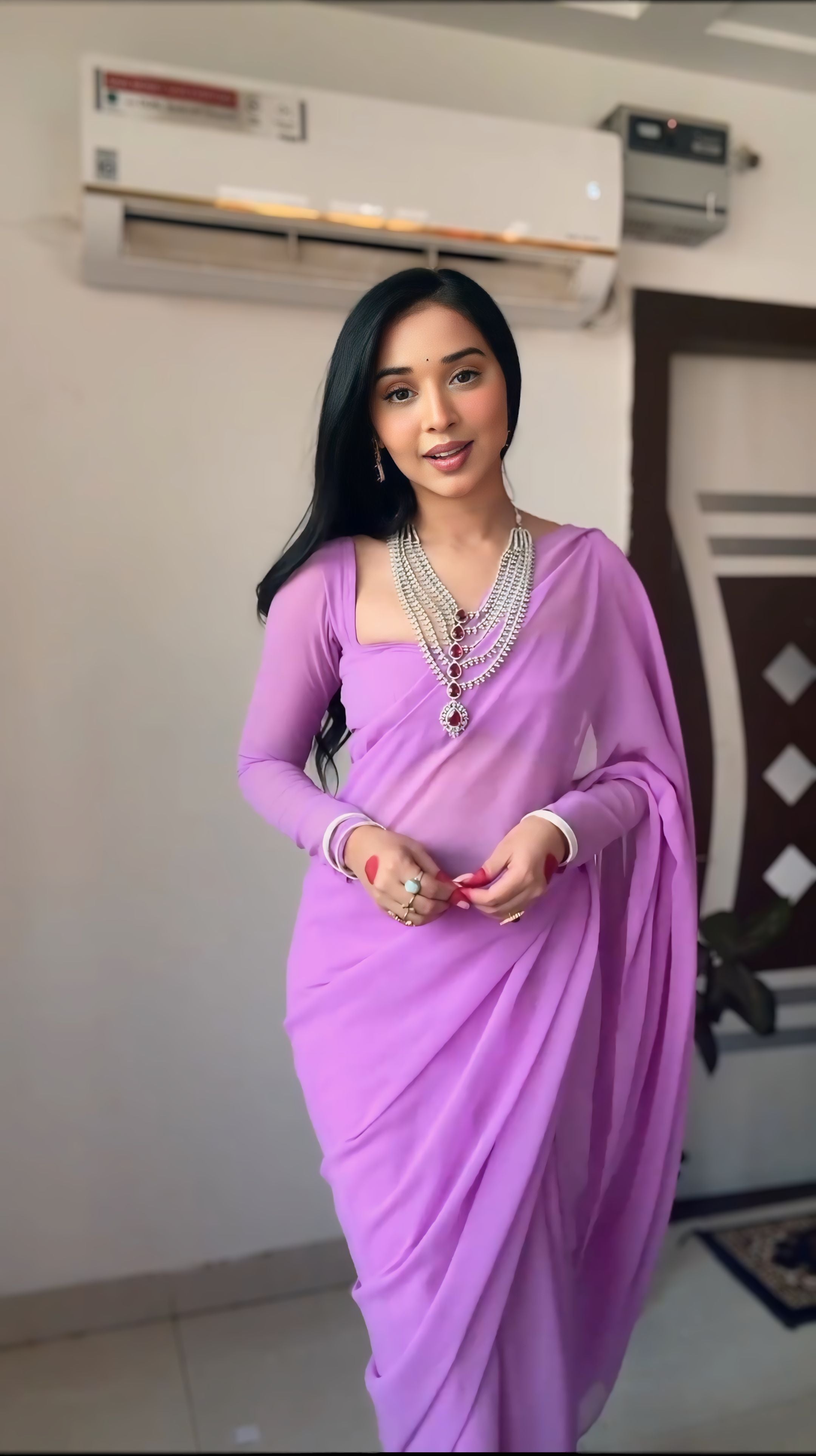 One Minute Ready To Wear Pure Georgette Silk Elegant Embrace Saree