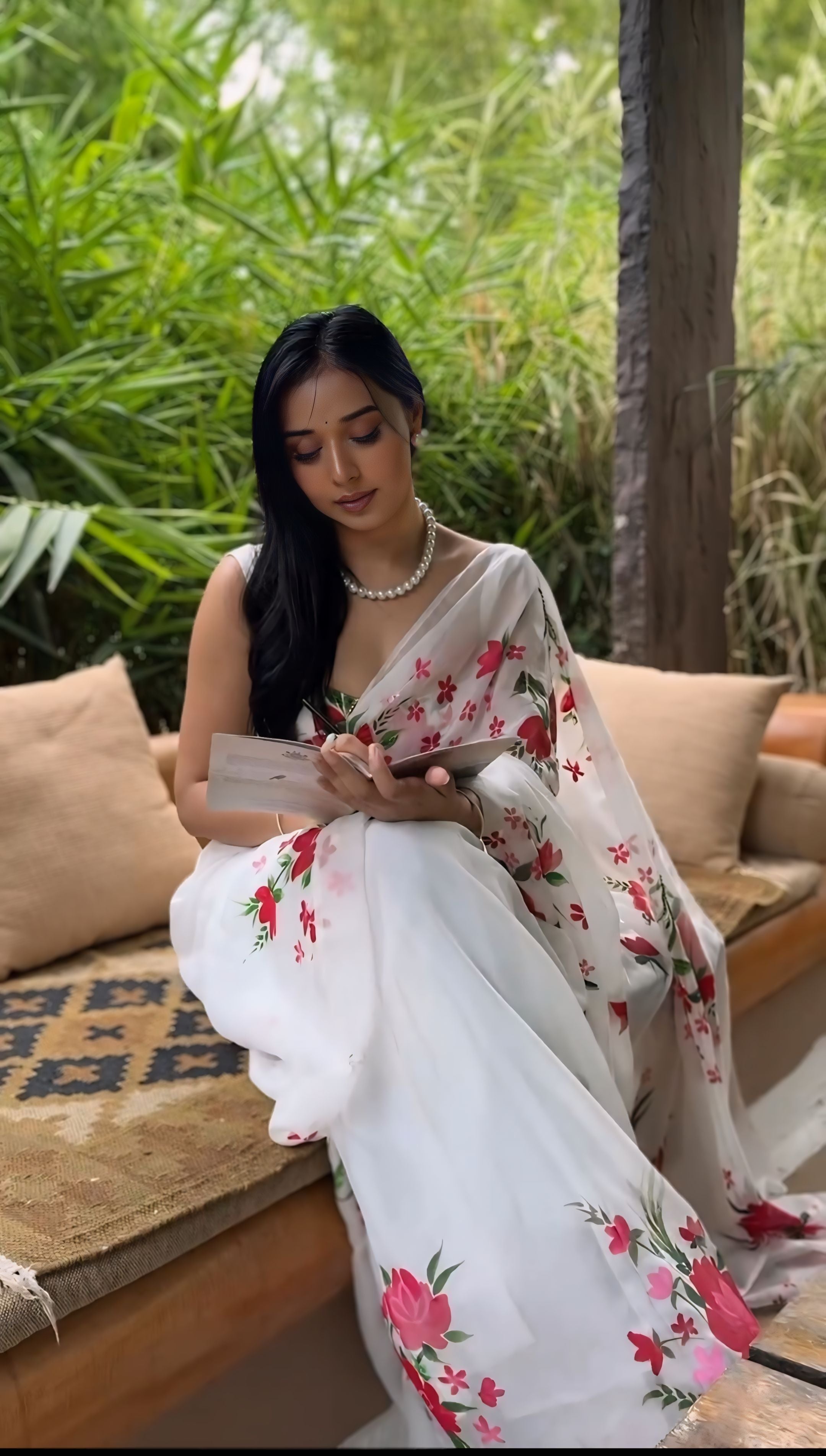 One Minute Ready To Wear Floral Organza Elegance Saree