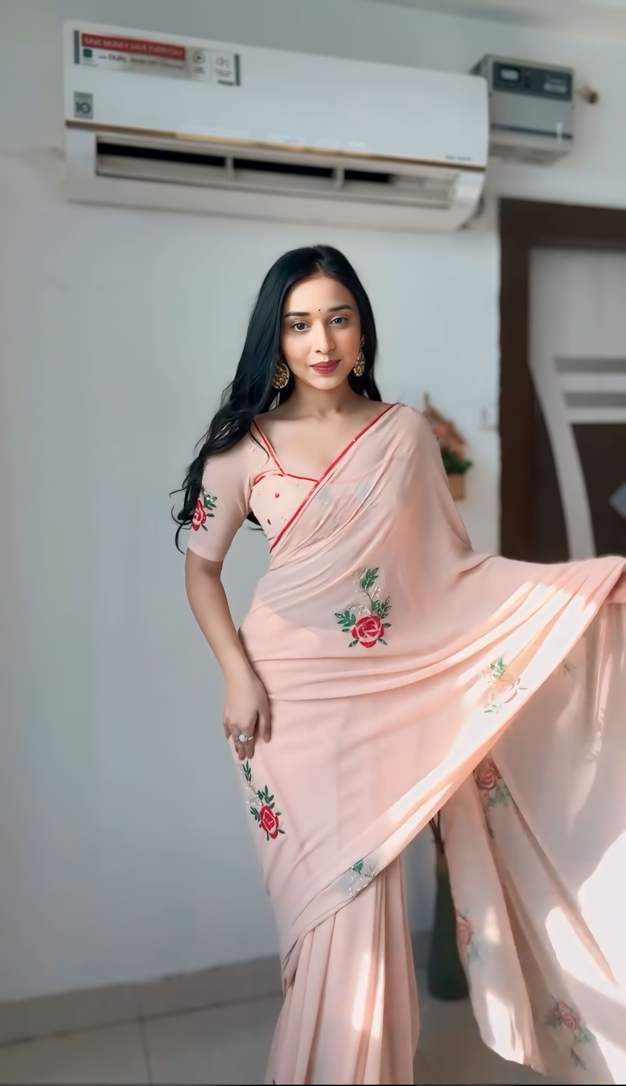 One Minute Ready To Wear Soft Georgette Silk Saree