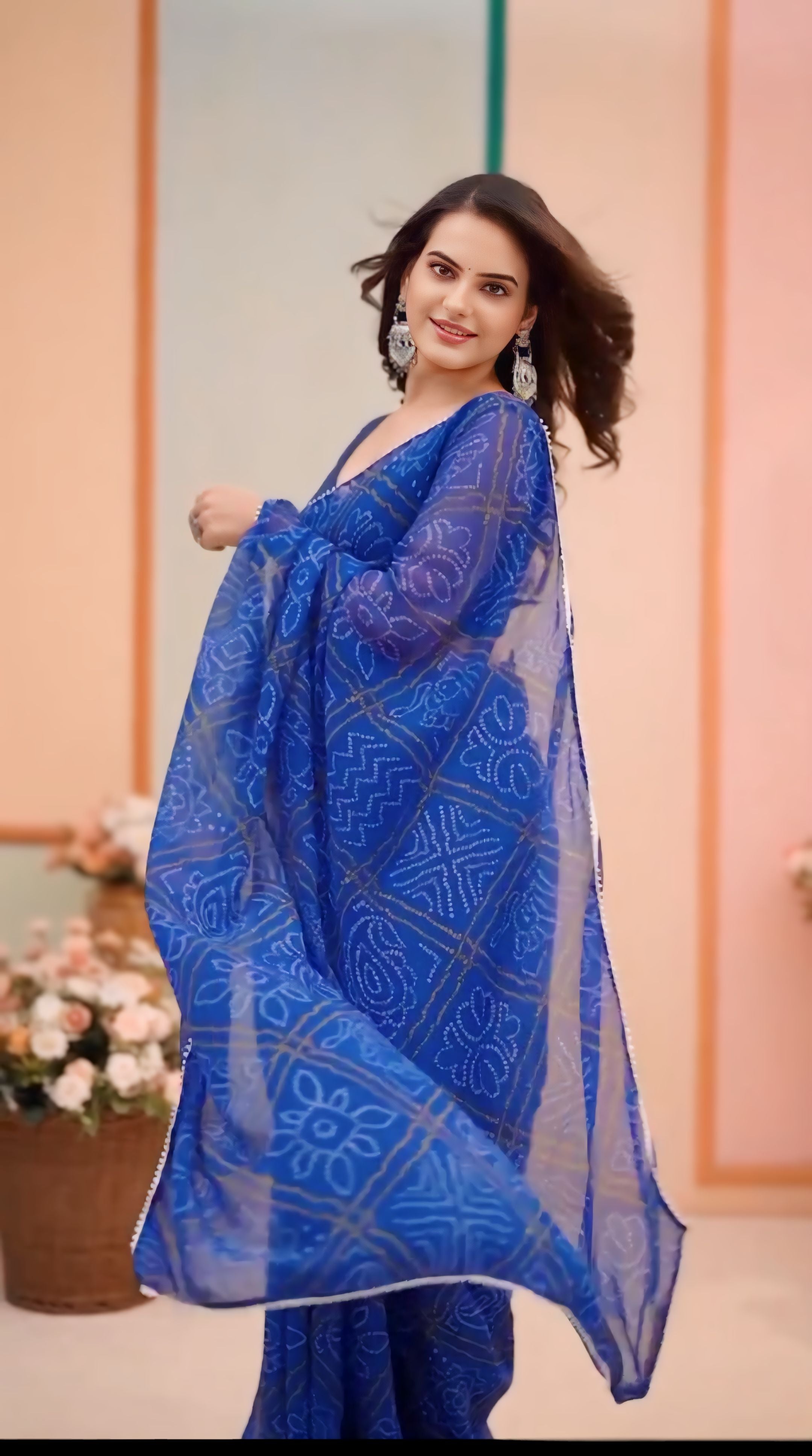 One Minute Ready To Wear Delightful Blue Georgette Saree