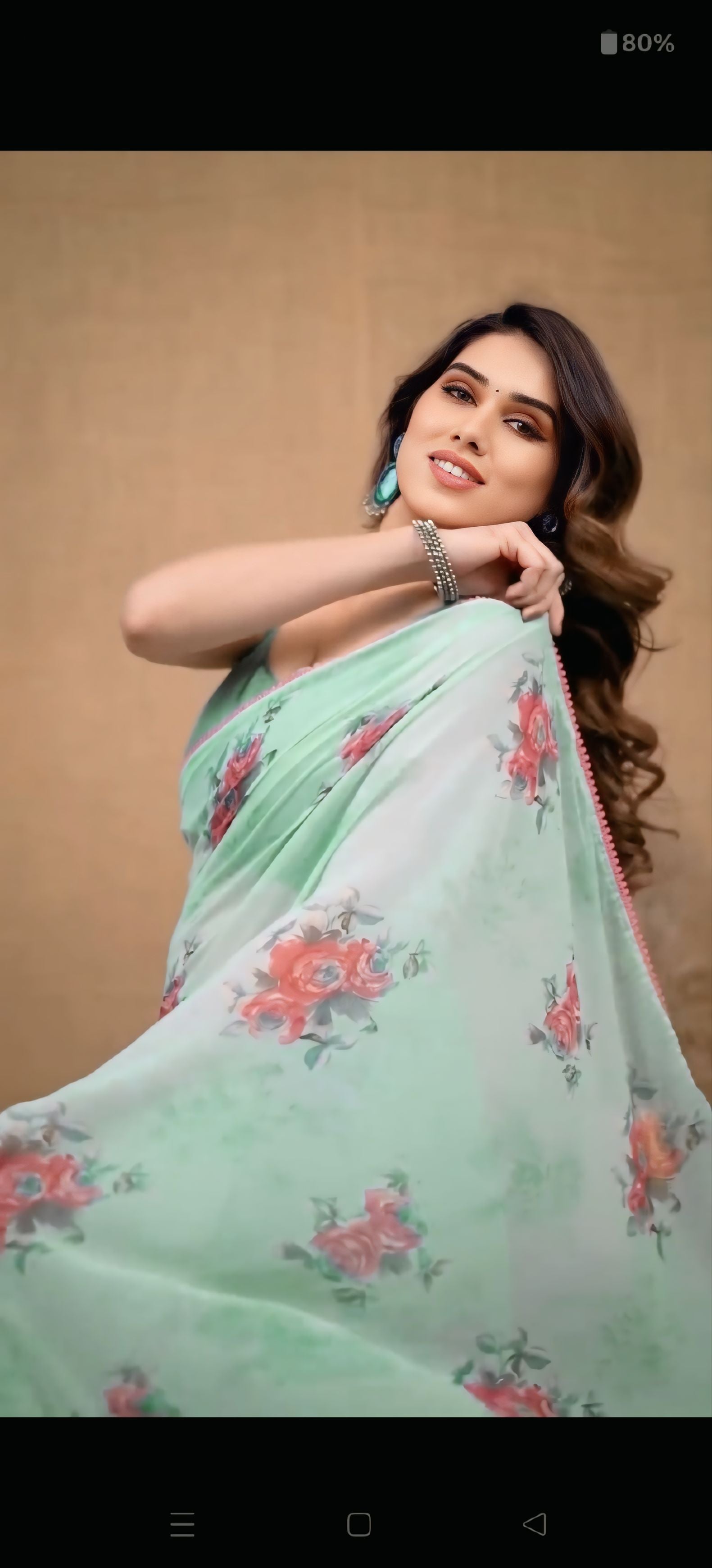 One Minute Ready To Wear Floral Printed Georgette With Fancy Lace Saree