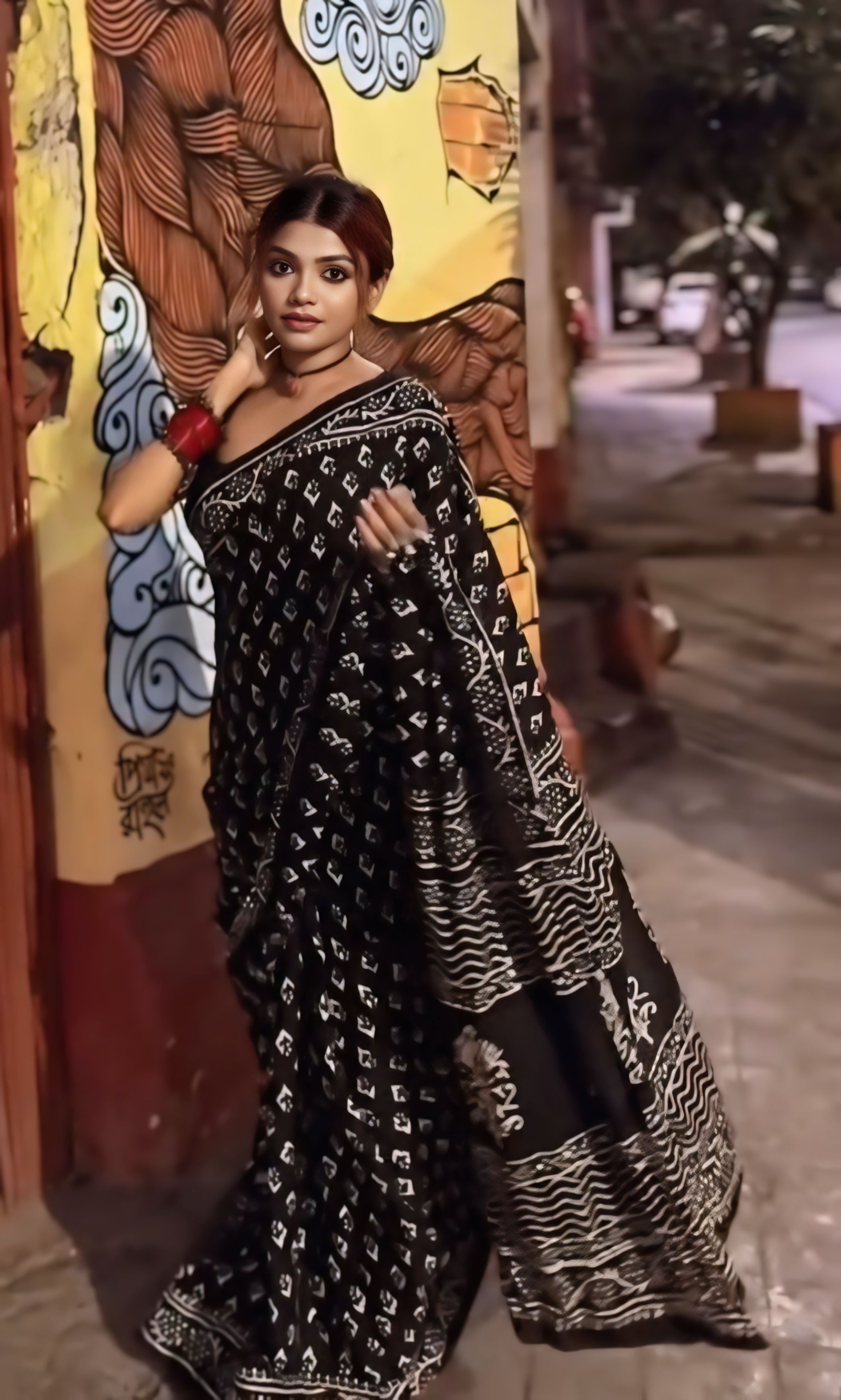 One Minute Ready To Wear Pure Soft Linen Silk Black Saree