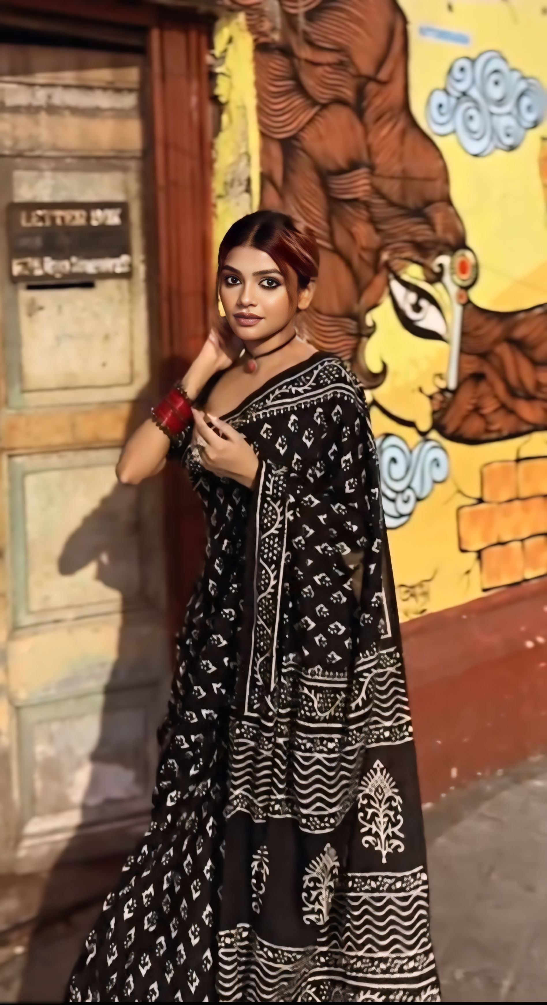One Minute Ready To Wear Pure Soft Linen Silk Black Saree