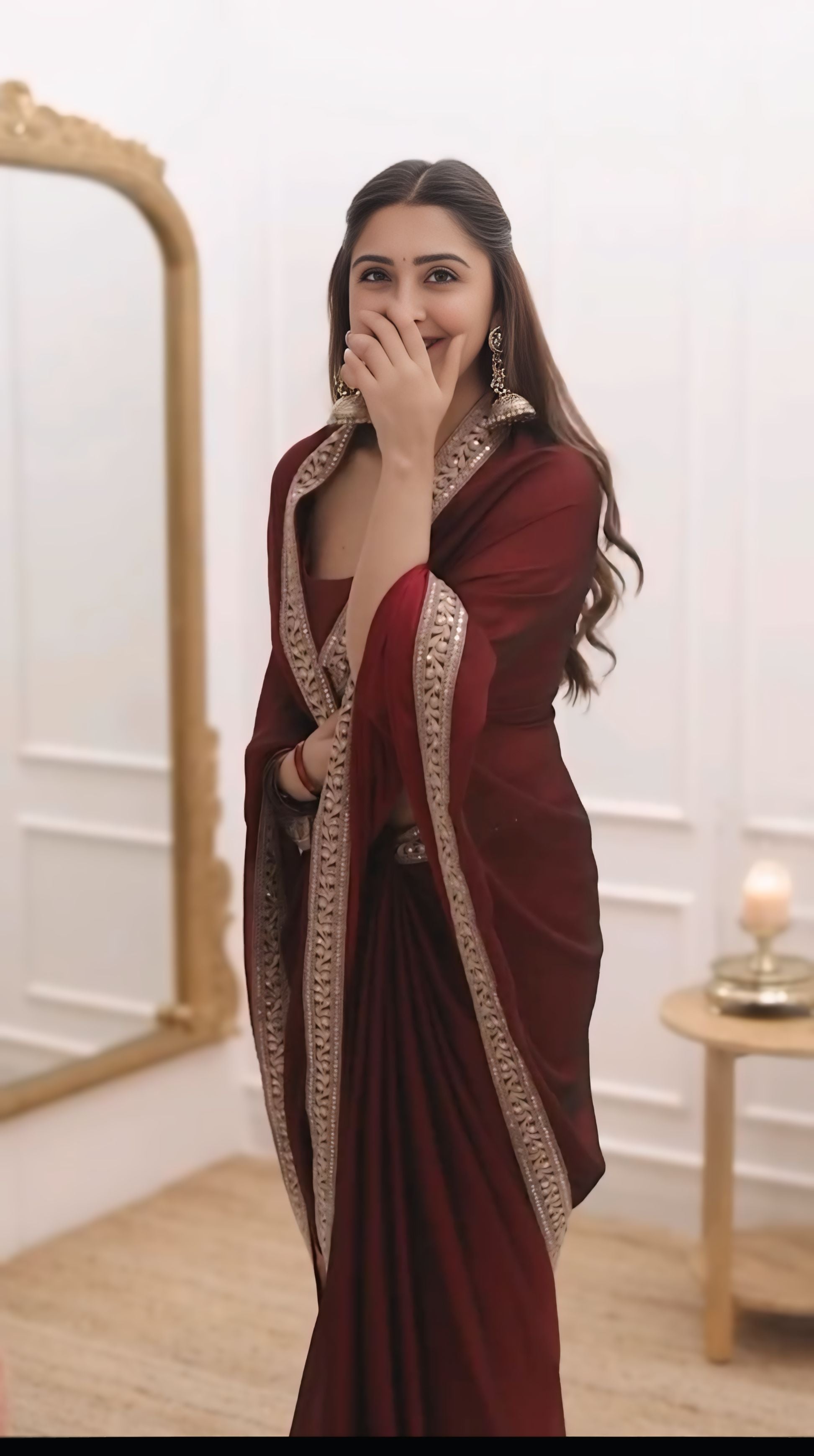 One Minute Ready To Wear New Collection Party Wear Fancy Saree With Stitch Blouse