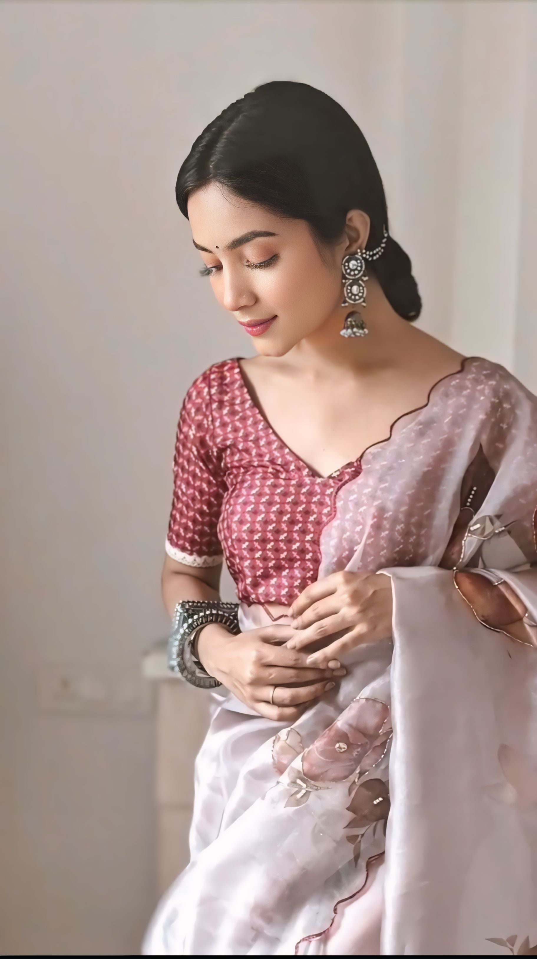 One Minute Ready To Wear Soft Organza Silk Saree