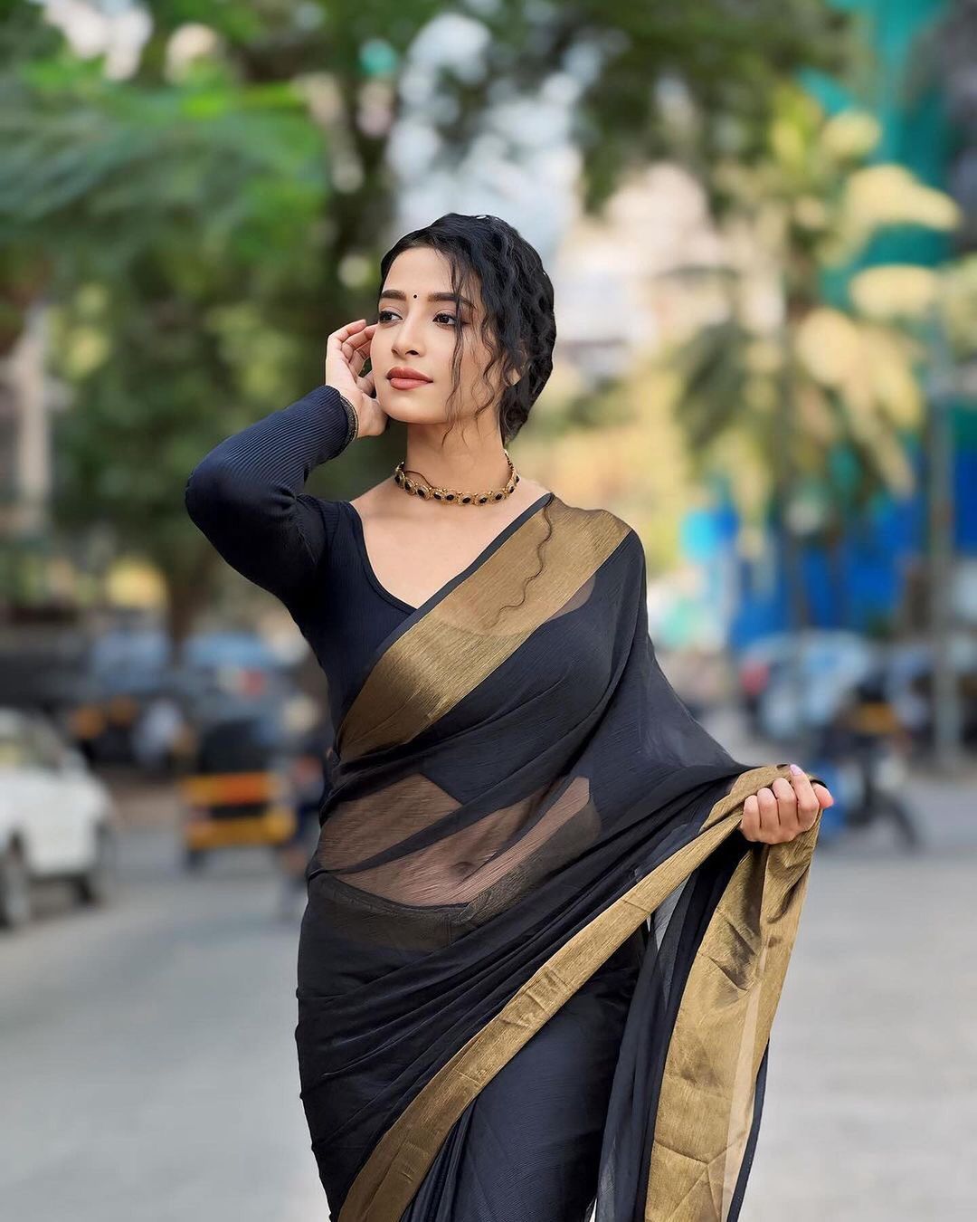 One Minute Ready To Wear Dazzling Elegance Soft Chiffon Silk Saree