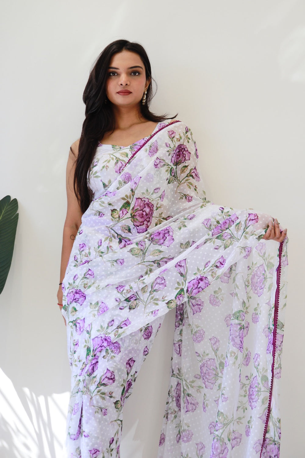 One Minute Ready To Wear  Floral Elegance Delight Saree