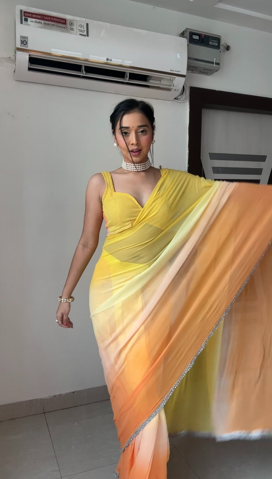 One Minute Ready To Wear Dazzling Delight Luminous Saree