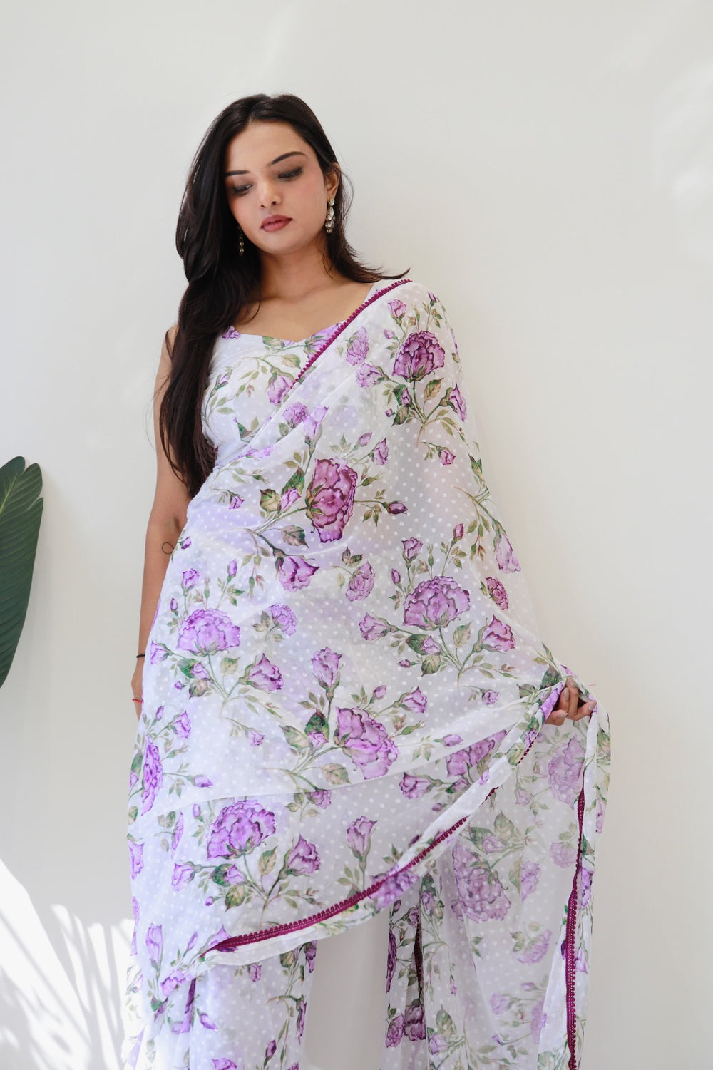 One Minute Ready To Wear  Floral Elegance Delight Saree