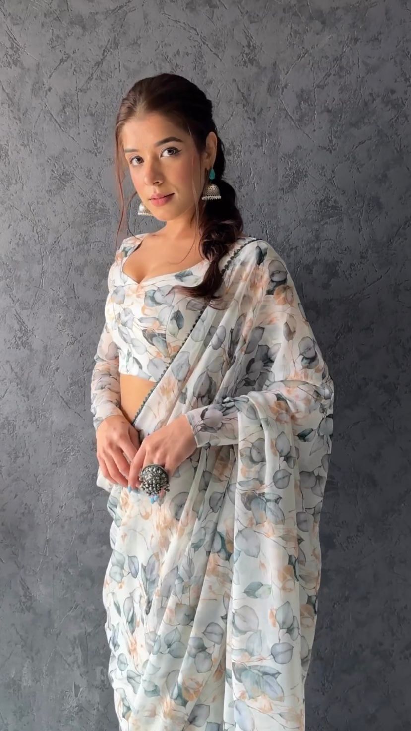One Minute Ready To Wear Floral Elegance Blossom Breeze Saree