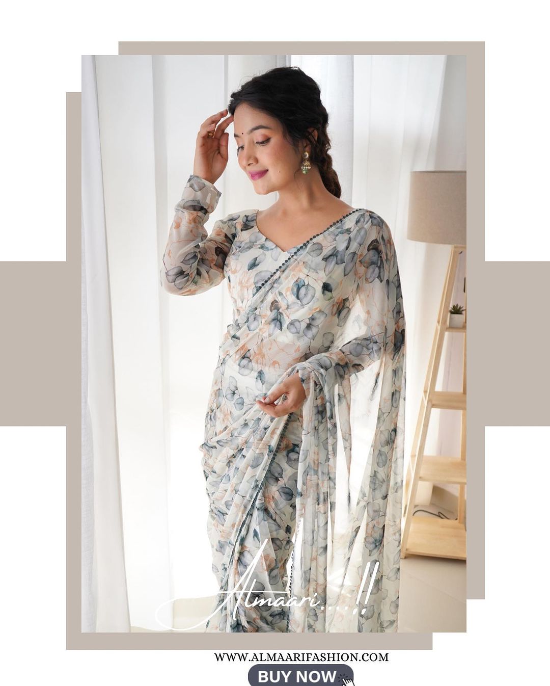 One Minute Ready To Wear Floral Elegance Blossom Breeze Saree