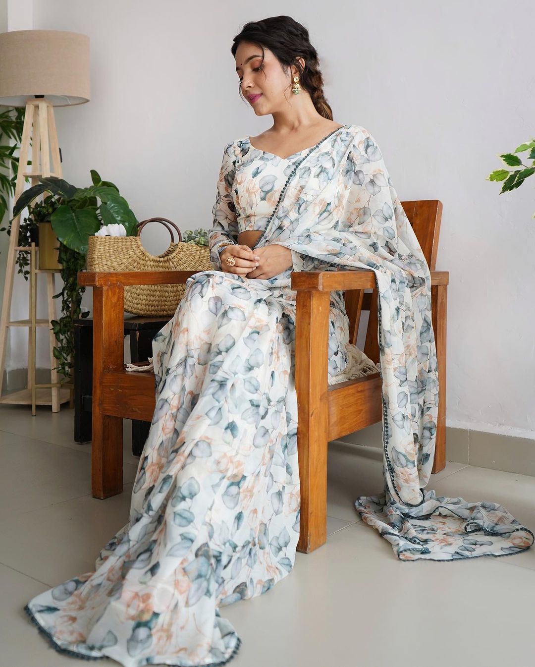 One Minute Ready To Wear Floral Elegance Blossom Breeze Saree