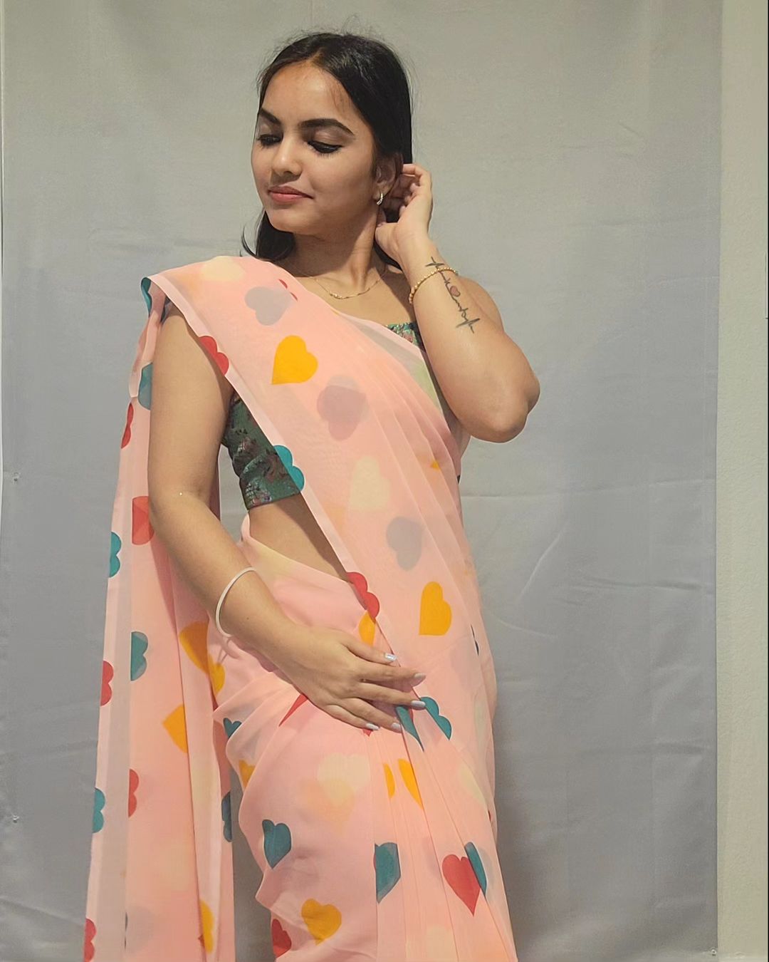 One Minute Ready To Wear Colorful Affection Saree