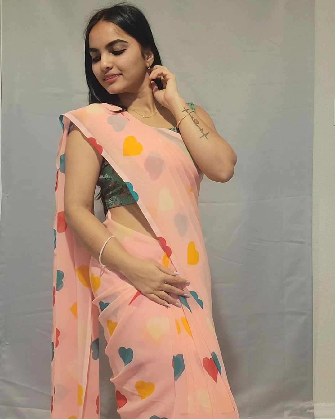 One Minute Ready To Wear Colorful Affection Saree