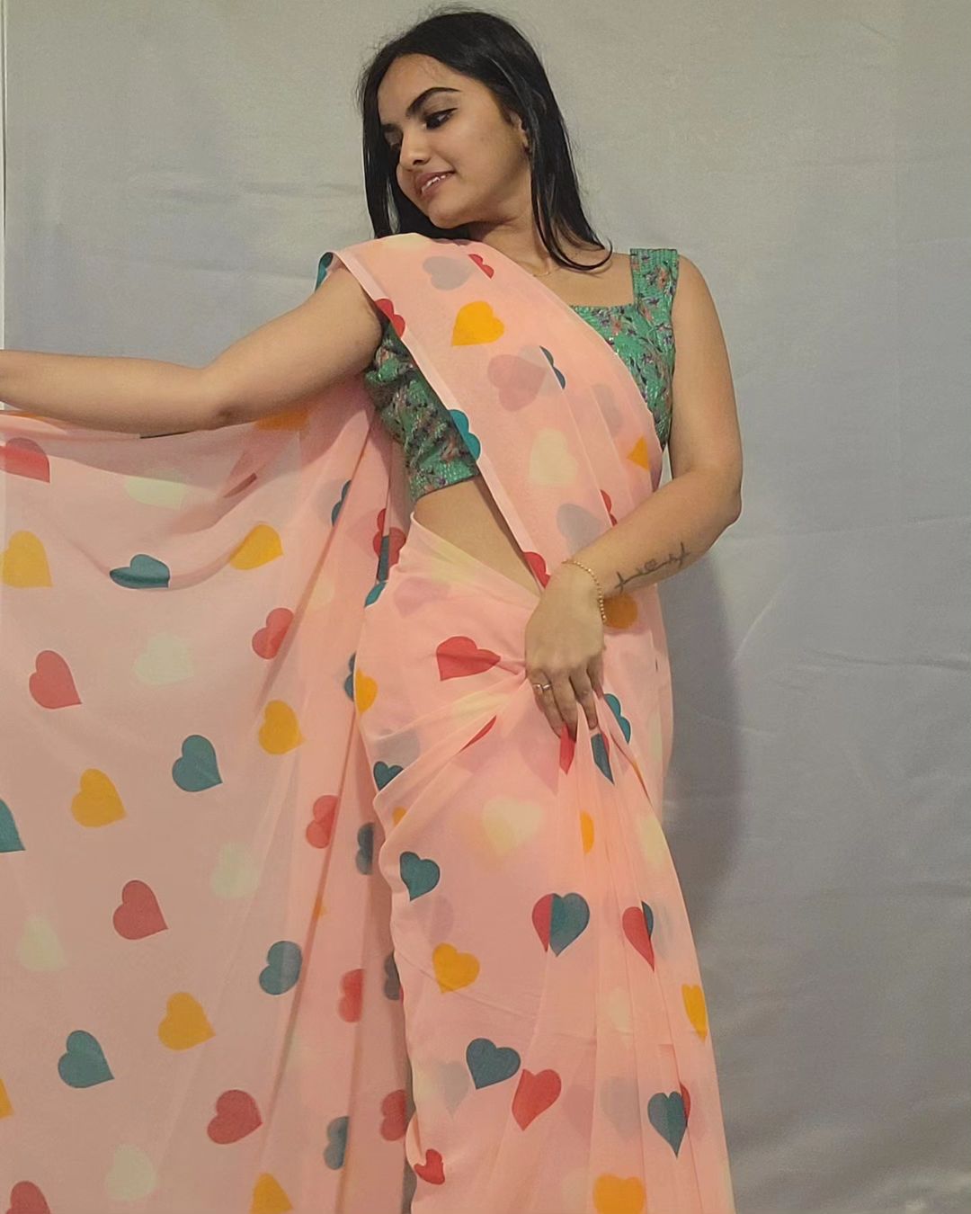 One Minute Ready To Wear Colorful Affection Saree