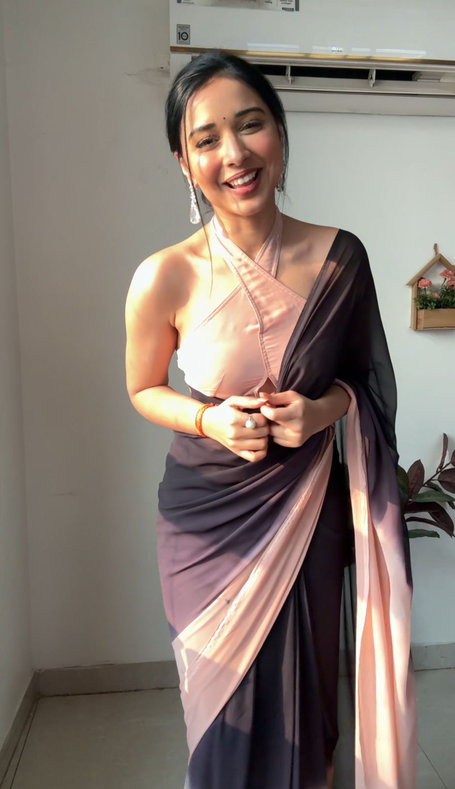 One Minute Ready To Wear Crimson Elegance Saree