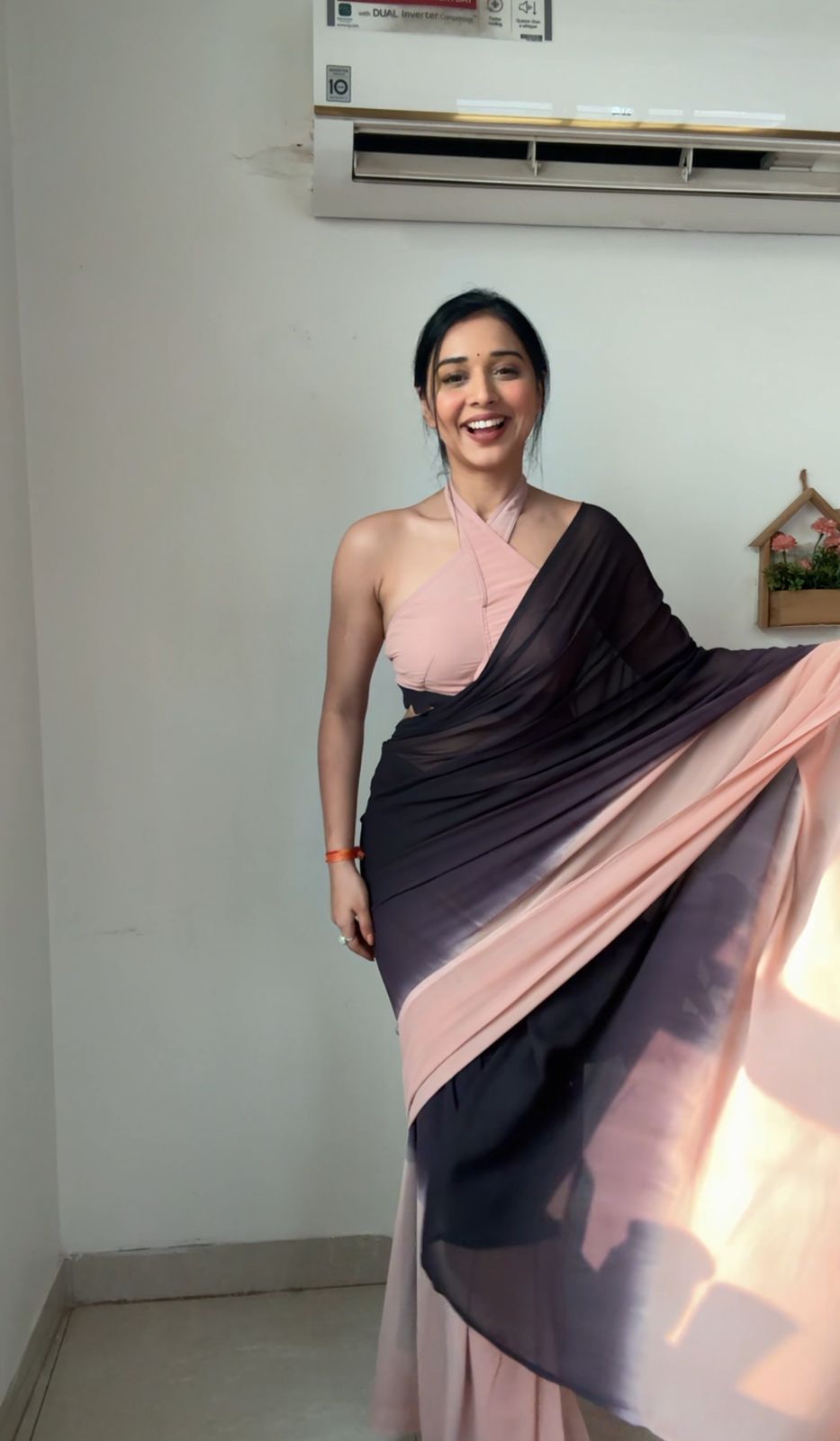 One Minute Ready To Wear Crimson Elegance Saree