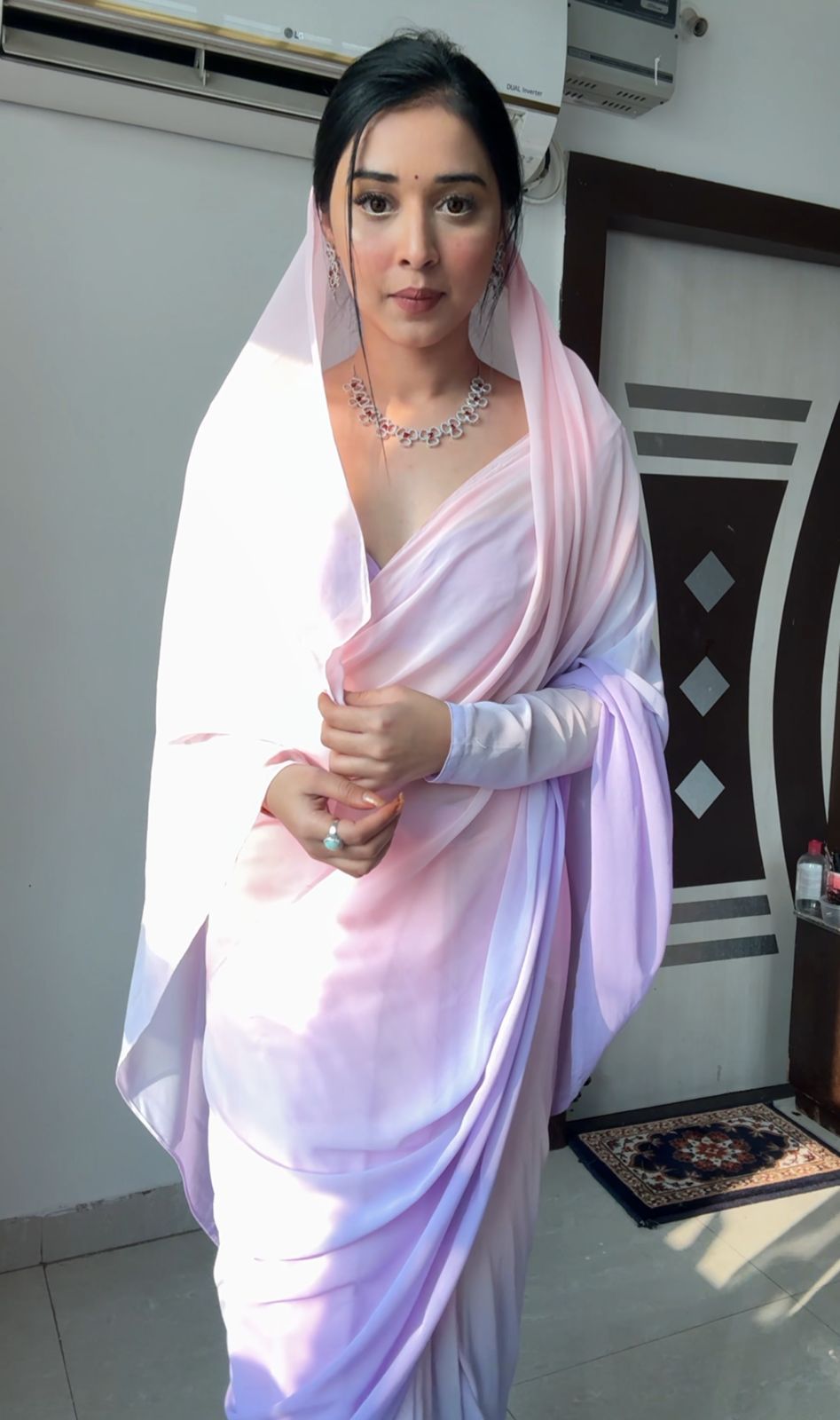 One Minute Ready To Wear Vermilion Charm Saree