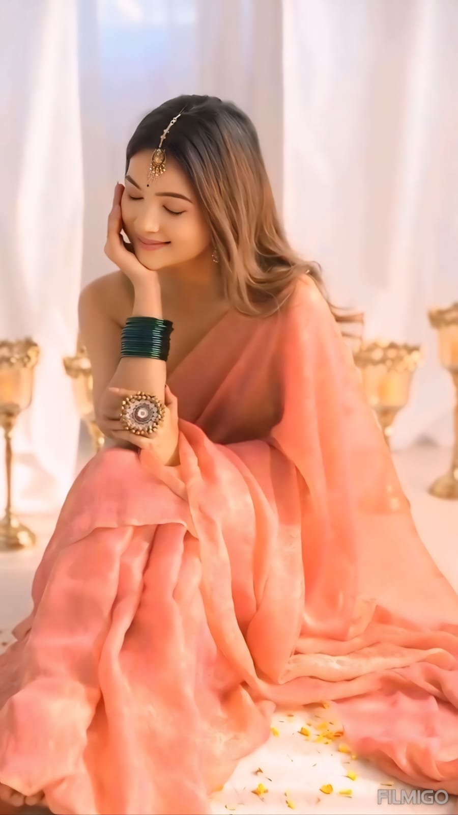 One Minute Ready To Wear Buttery Soft Pastel Shimmer Saree
