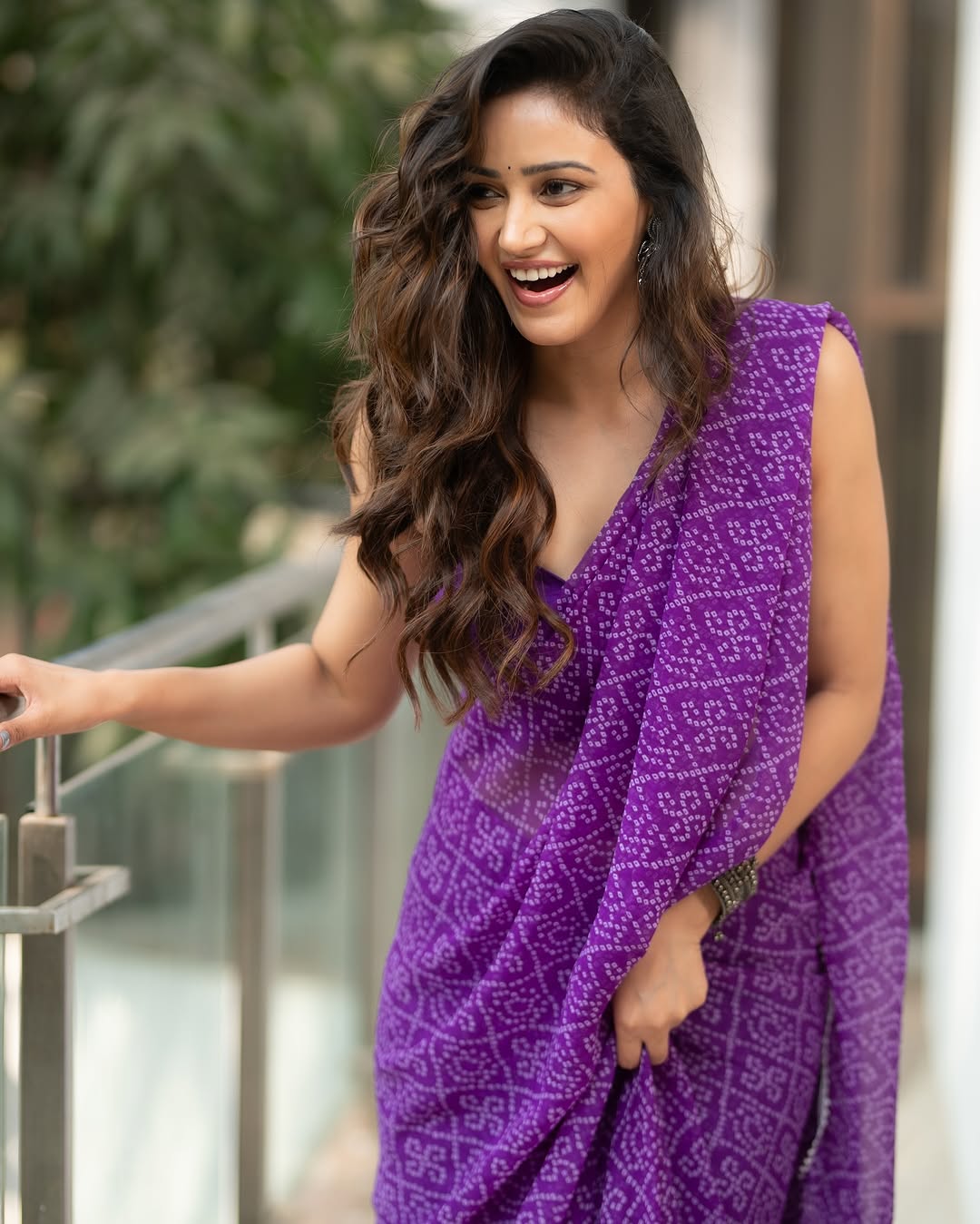 One Minute Ready To Wear Purple Georgette Saree