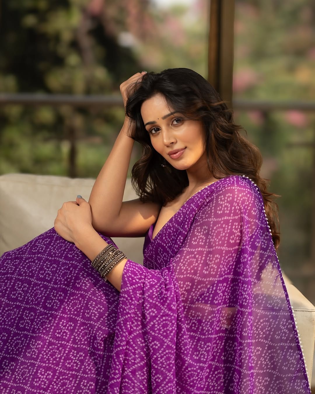 One Minute Ready To Wear Purple Georgette Saree