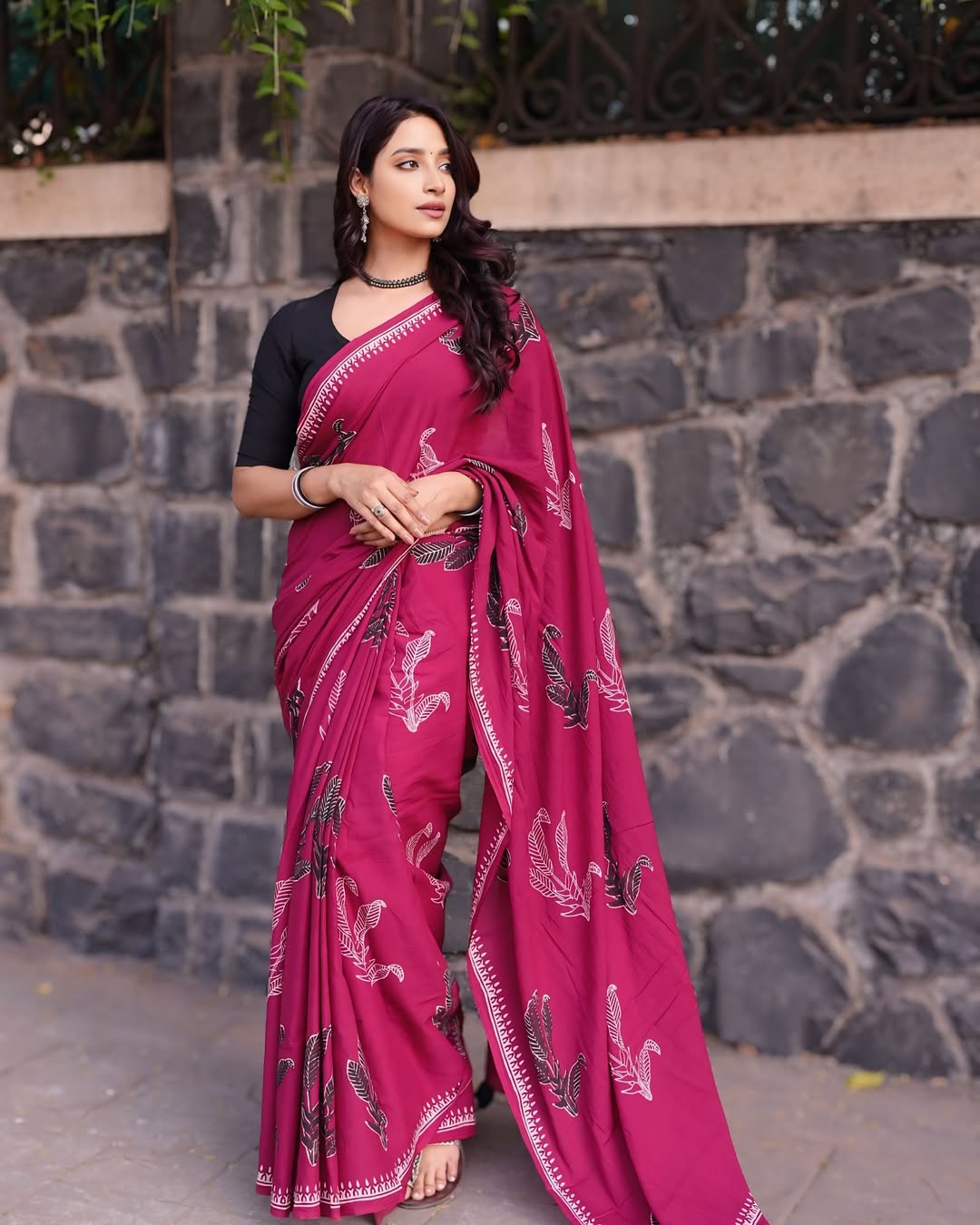 One Minute Ready To Wear Pink Color Mulmul Cotton With Pocket Saree