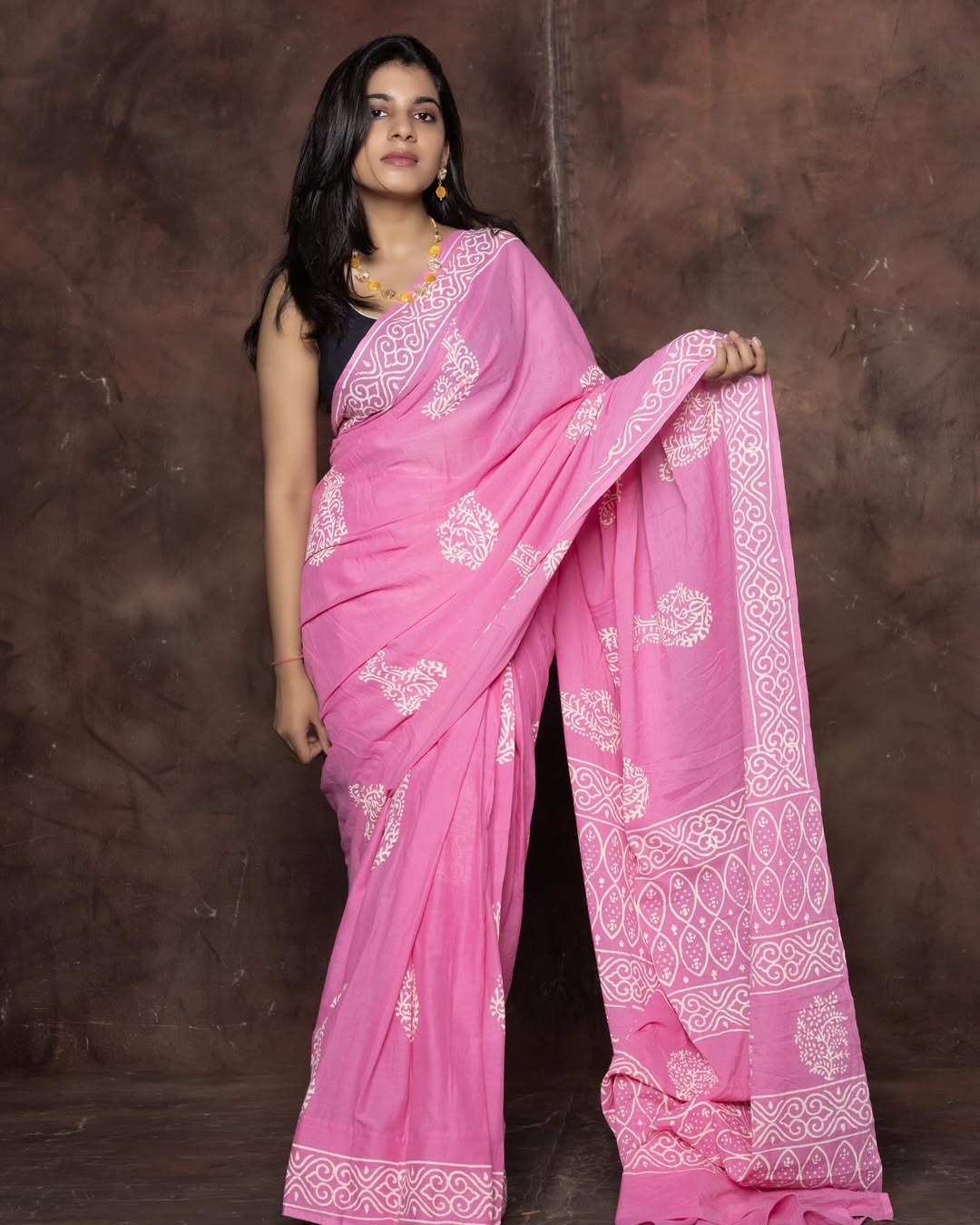One Minute Ready To Wear Light Pink Color Mulmul Cotton with Pocket Saree