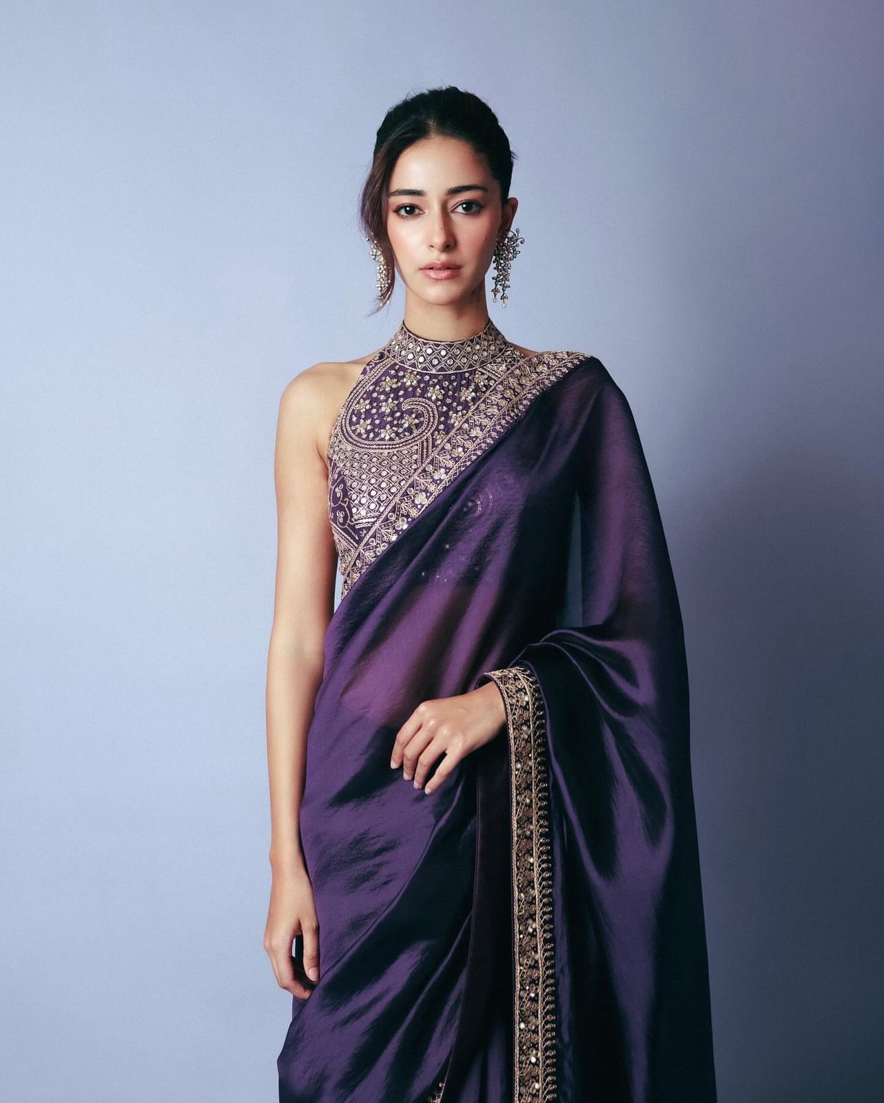 One Minute Ready To Wear Purple Soft Ranglolisilk Shiney Bollywood Saree