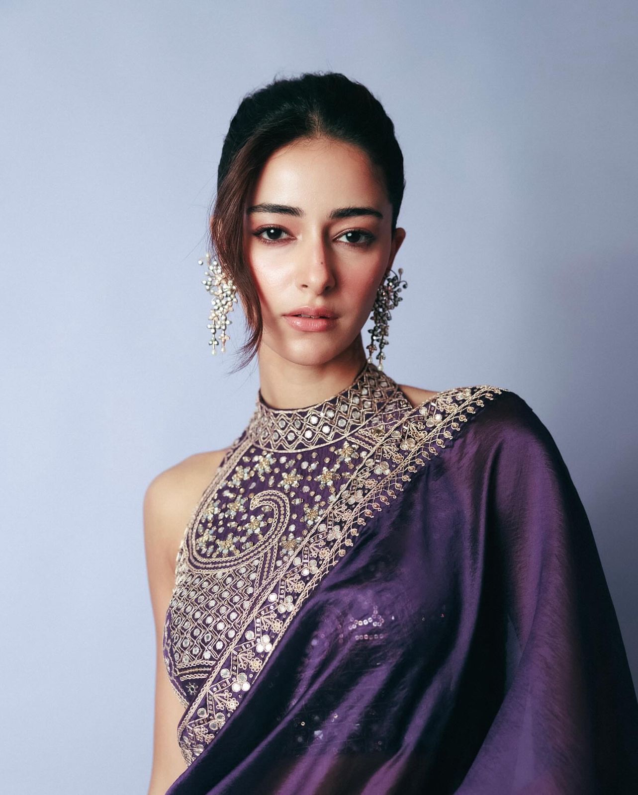One Minute Ready To Wear Purple Soft Ranglolisilk Shiney Bollywood Saree