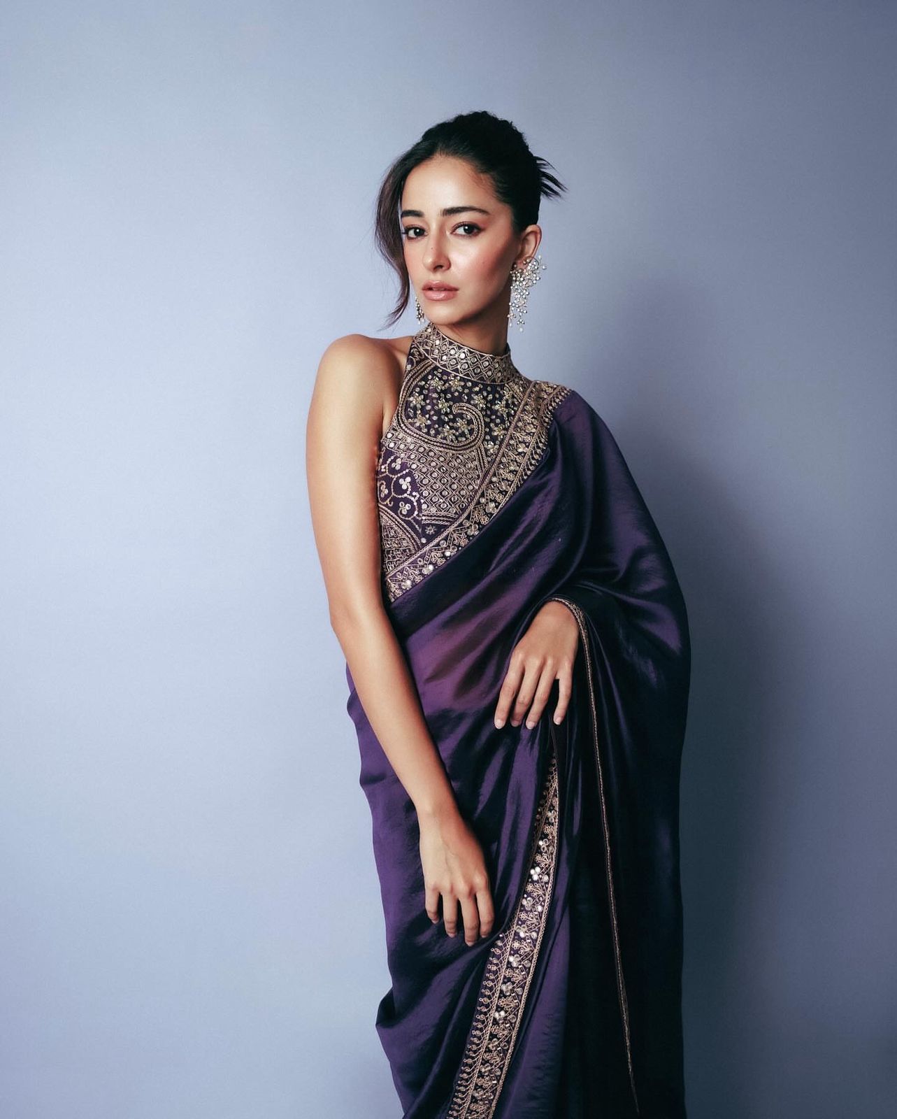 One Minute Ready To Wear Purple Soft Ranglolisilk Shiney Bollywood Saree