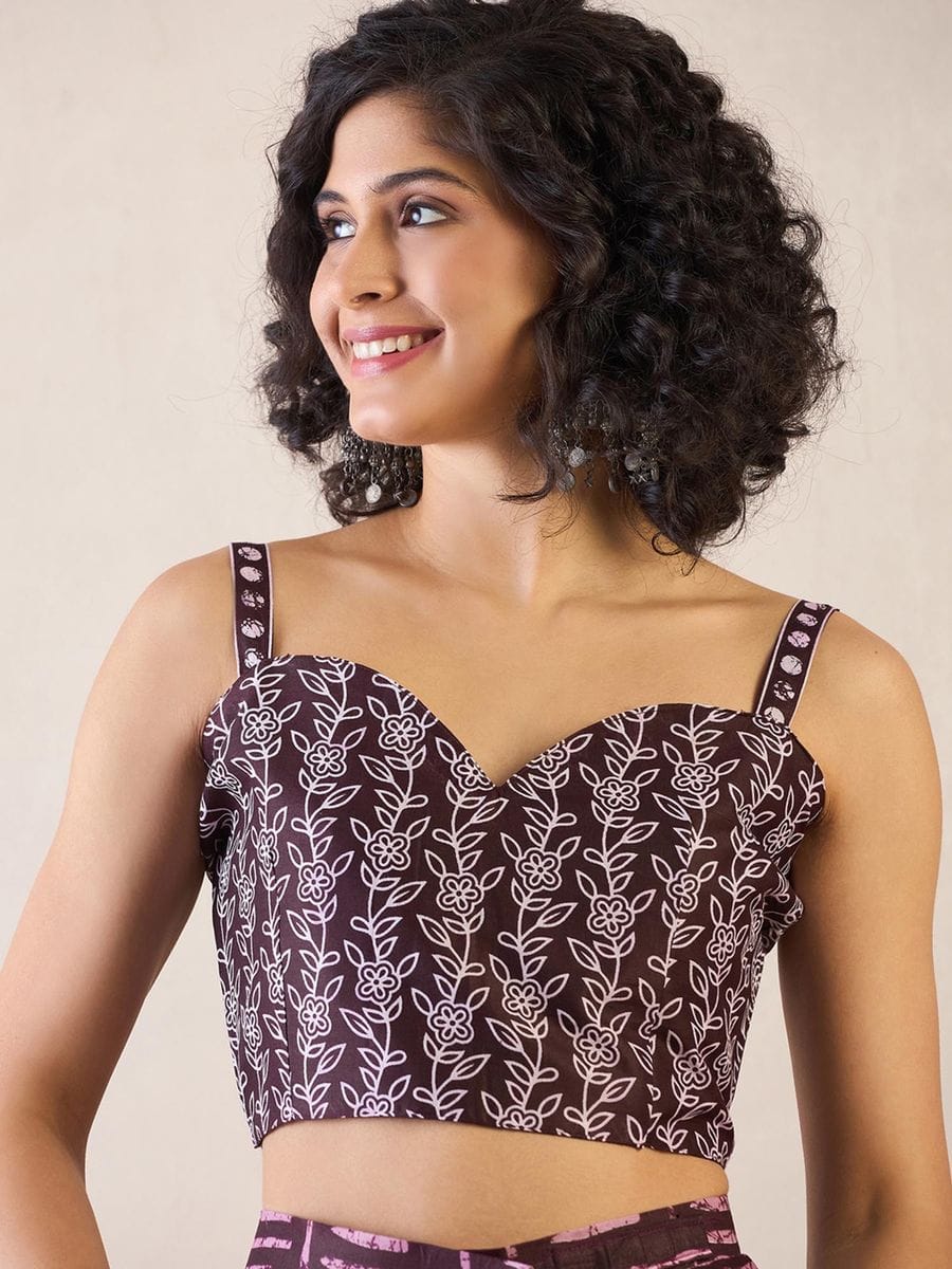 One Minute Ready To Wear Maroon Ethnic Motifs Poly Cotton Ikat With Pocket Saree