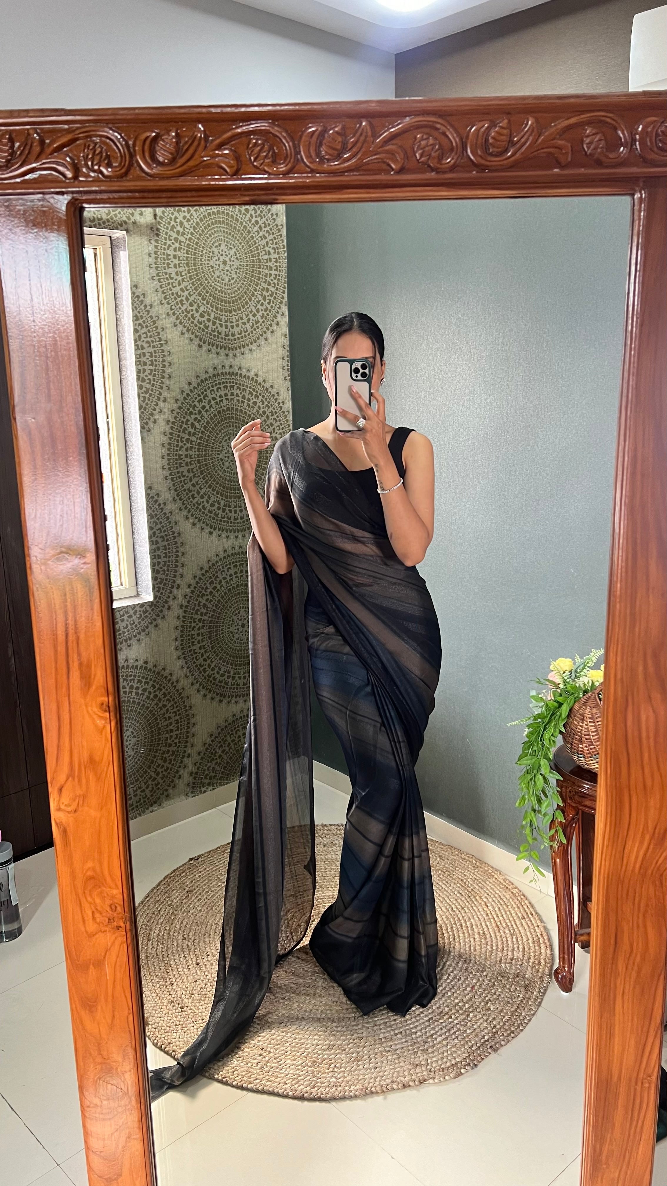 One Minute Ready To Wear New Ombre Bollywood Georgette Sequince Saree