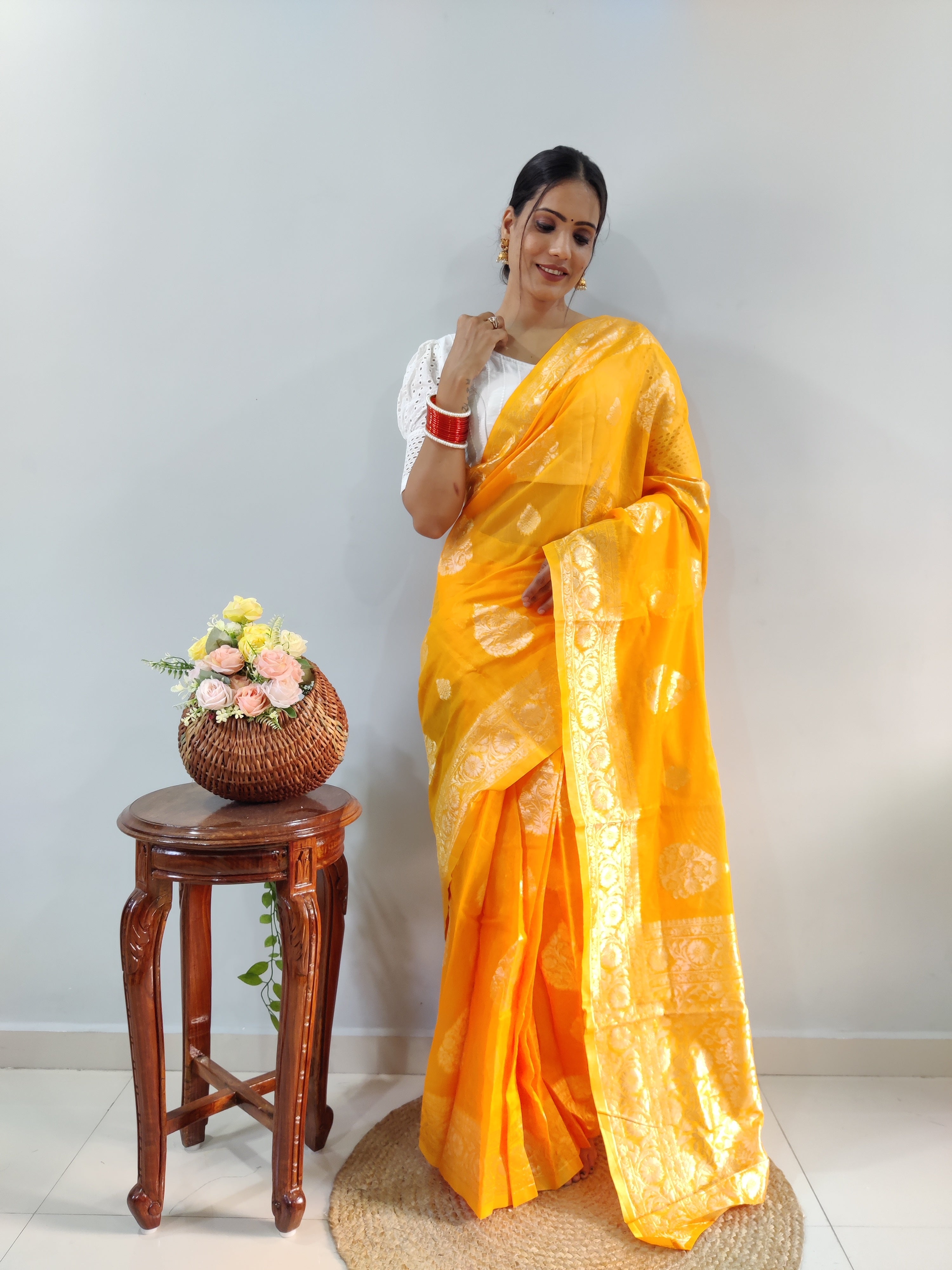 One Minute Ready To Wear Timeless Turquoise  Delight Saree